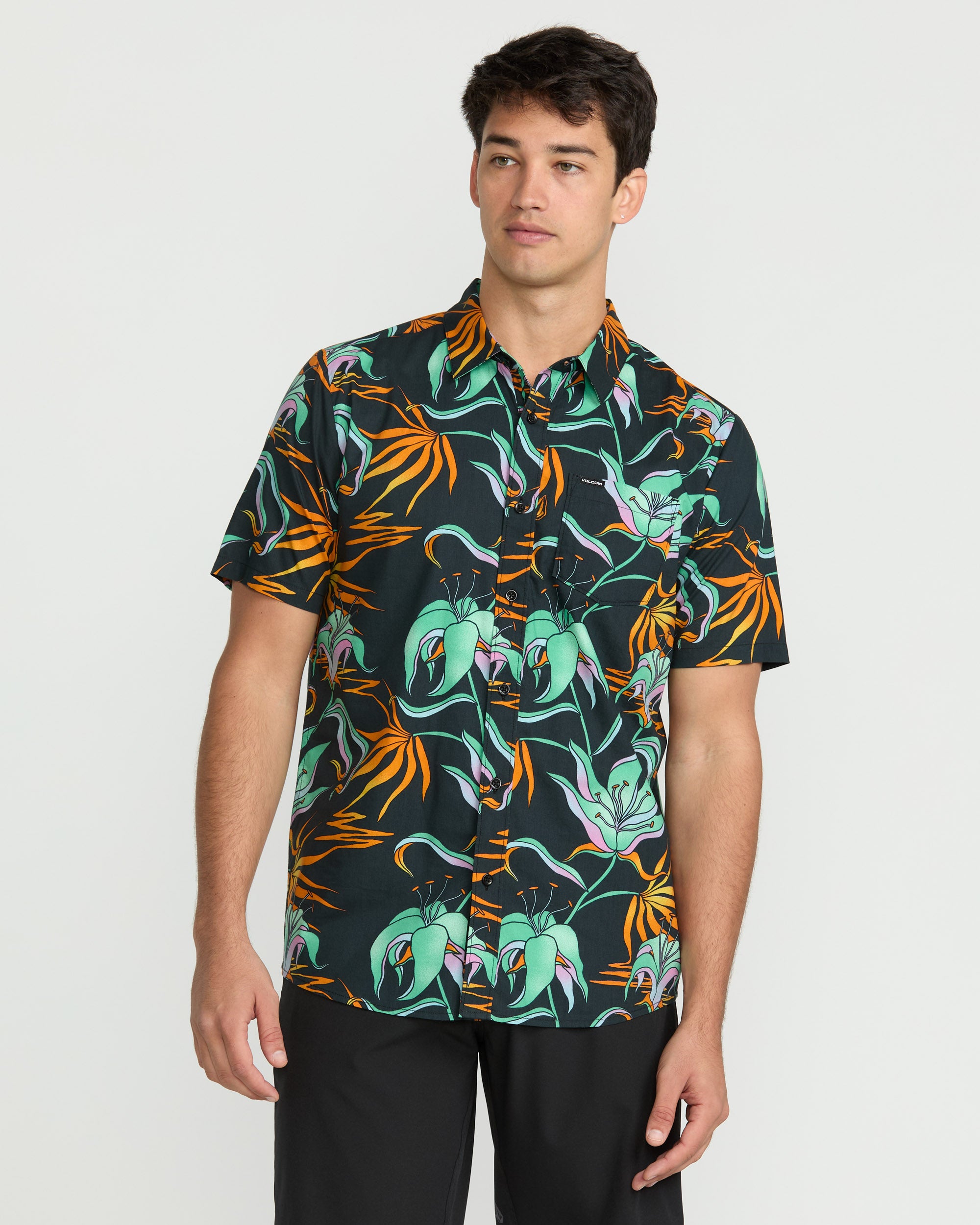 Brainmelter Floral Shirt - Black Green- Men - Volcom EU – Volcom