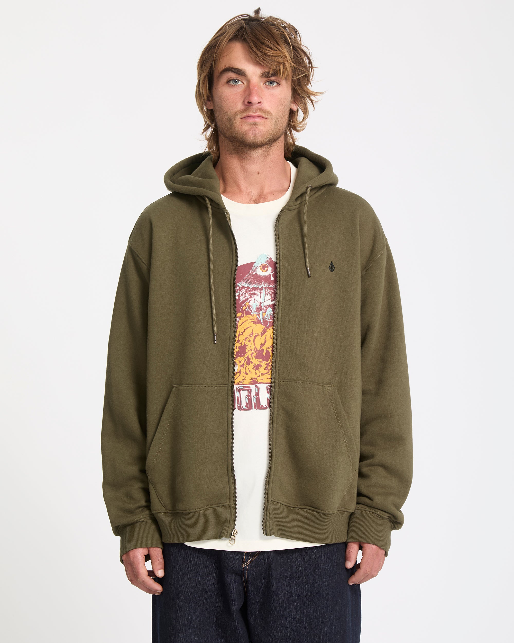Single Stone Zip Hoodie - Sage Leaf - Men - Volcom EU