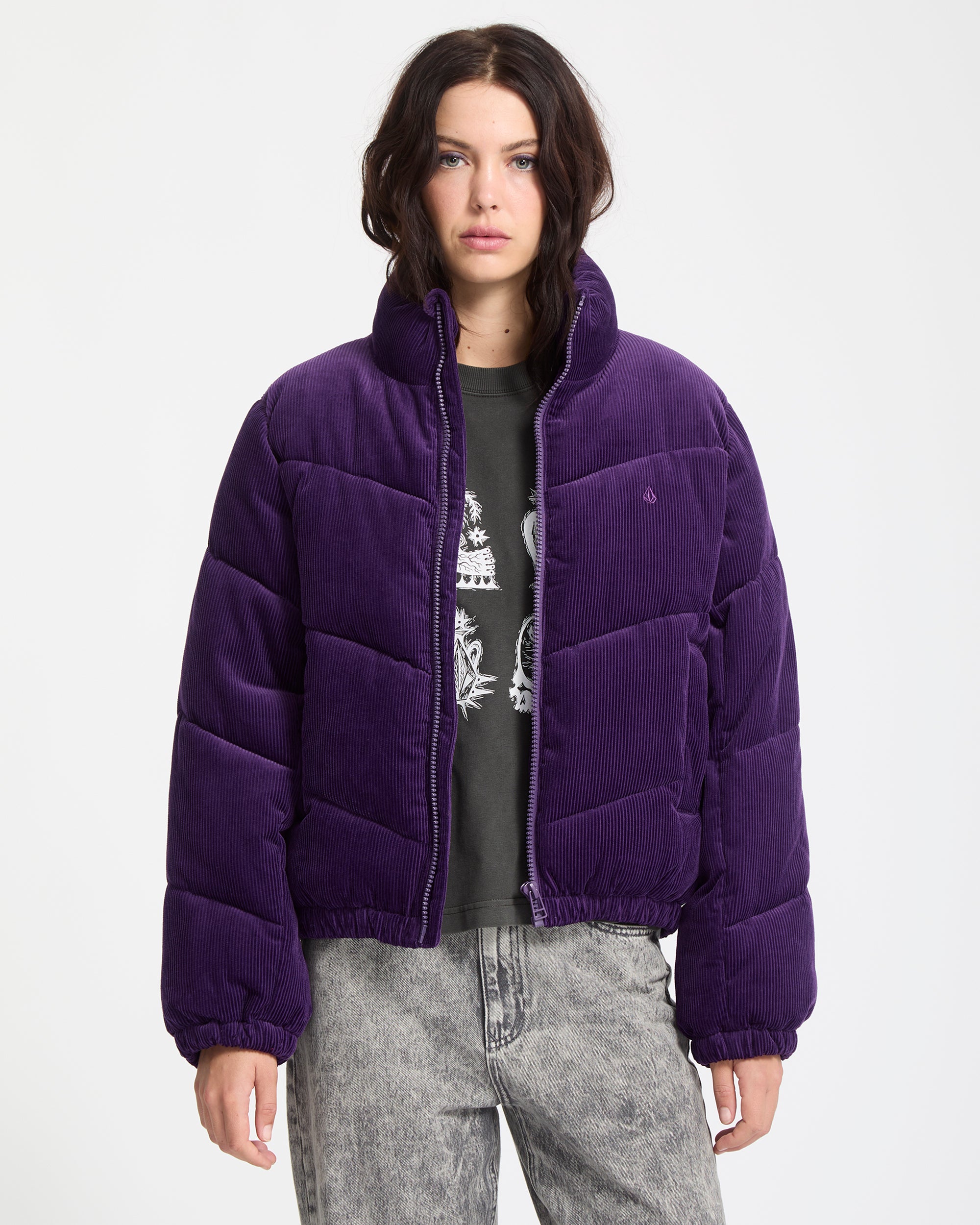 Cord'N Stone Puff Jacket - Acai - Women - Volcom EU – Volcom Europe