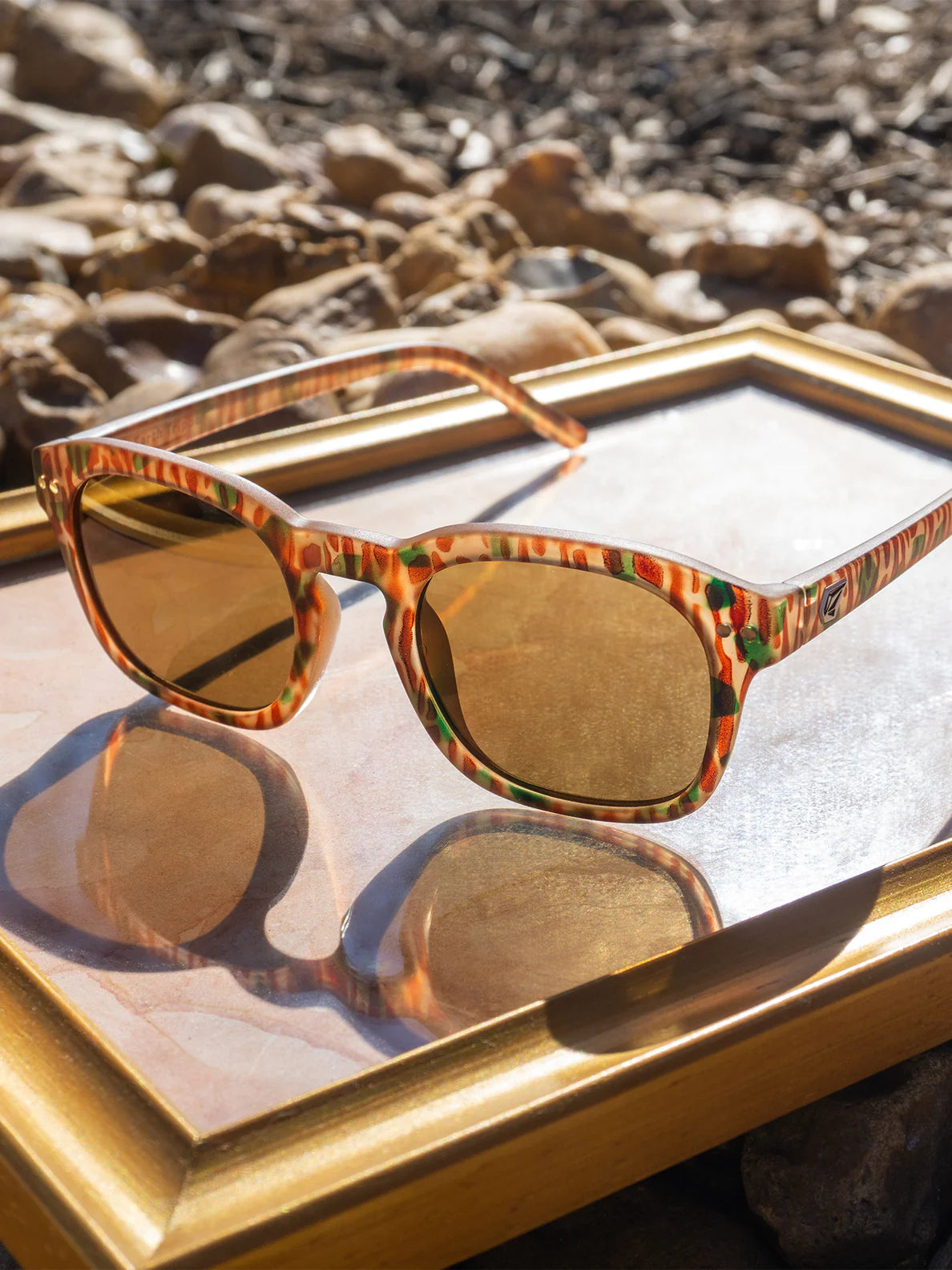 Earth Tripper Matte Geo Sunglasses (Bronze Lens) - MEGA ORANGE