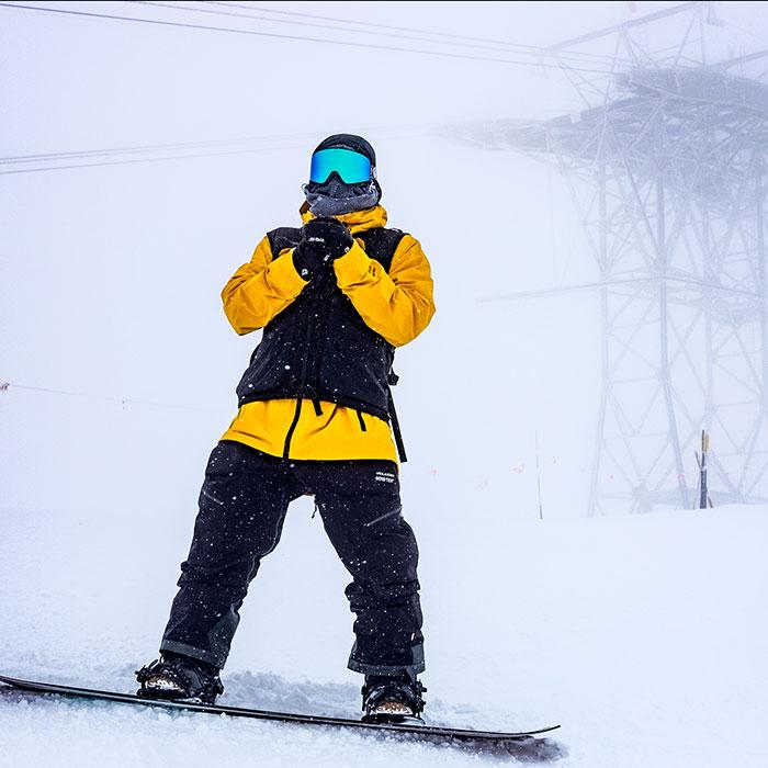 Bryan Iguchi in his signature Volcom Outerwear collection