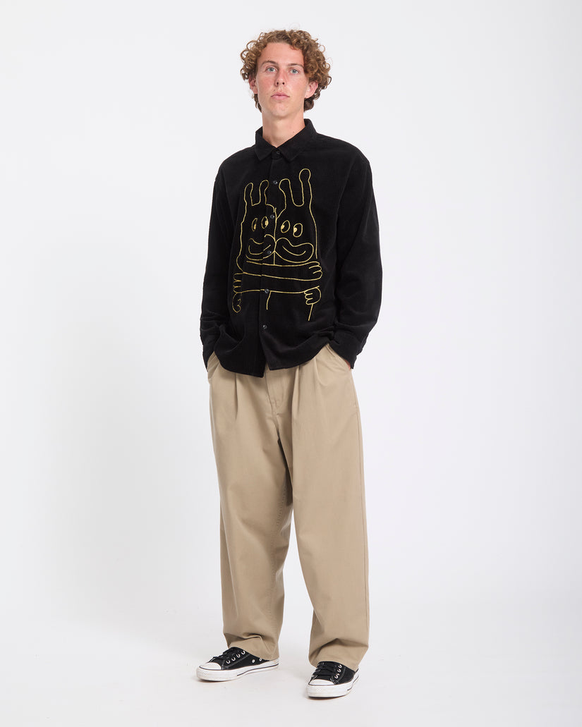 Ozzy Corduroy Shirt - Black