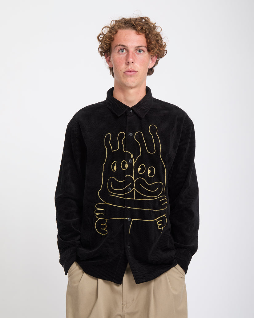 Ozzy Corduroy Shirt - Black