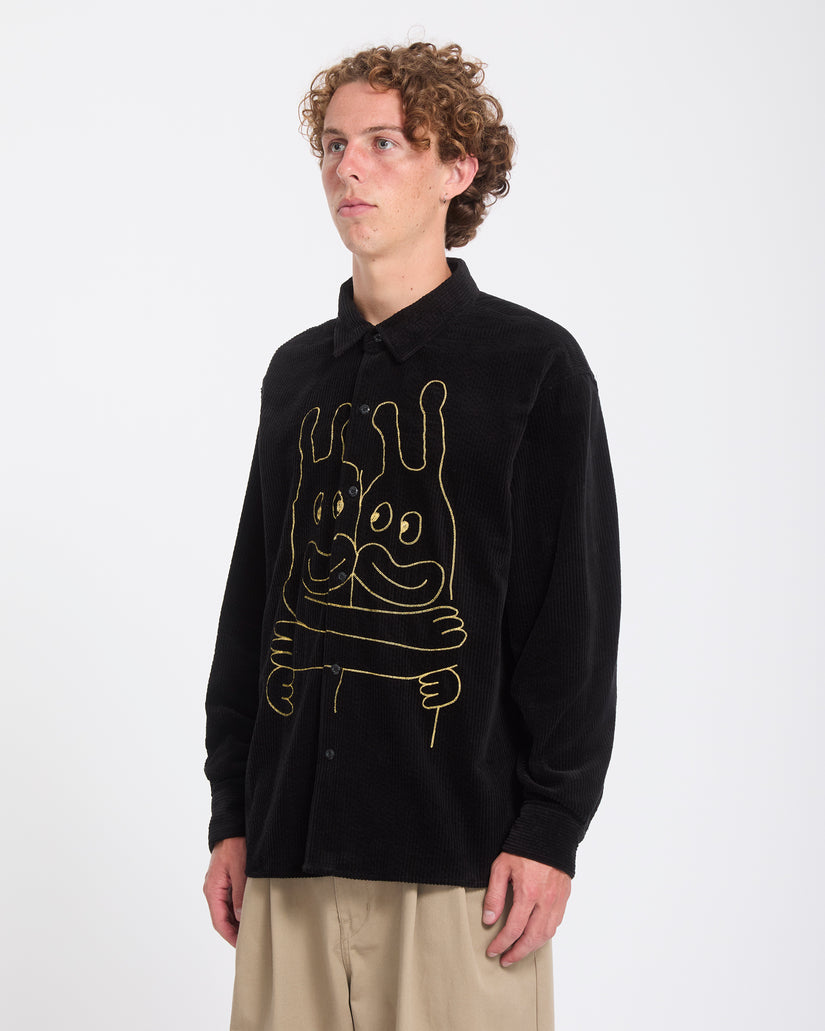 Ozzy Corduroy Shirt - Black