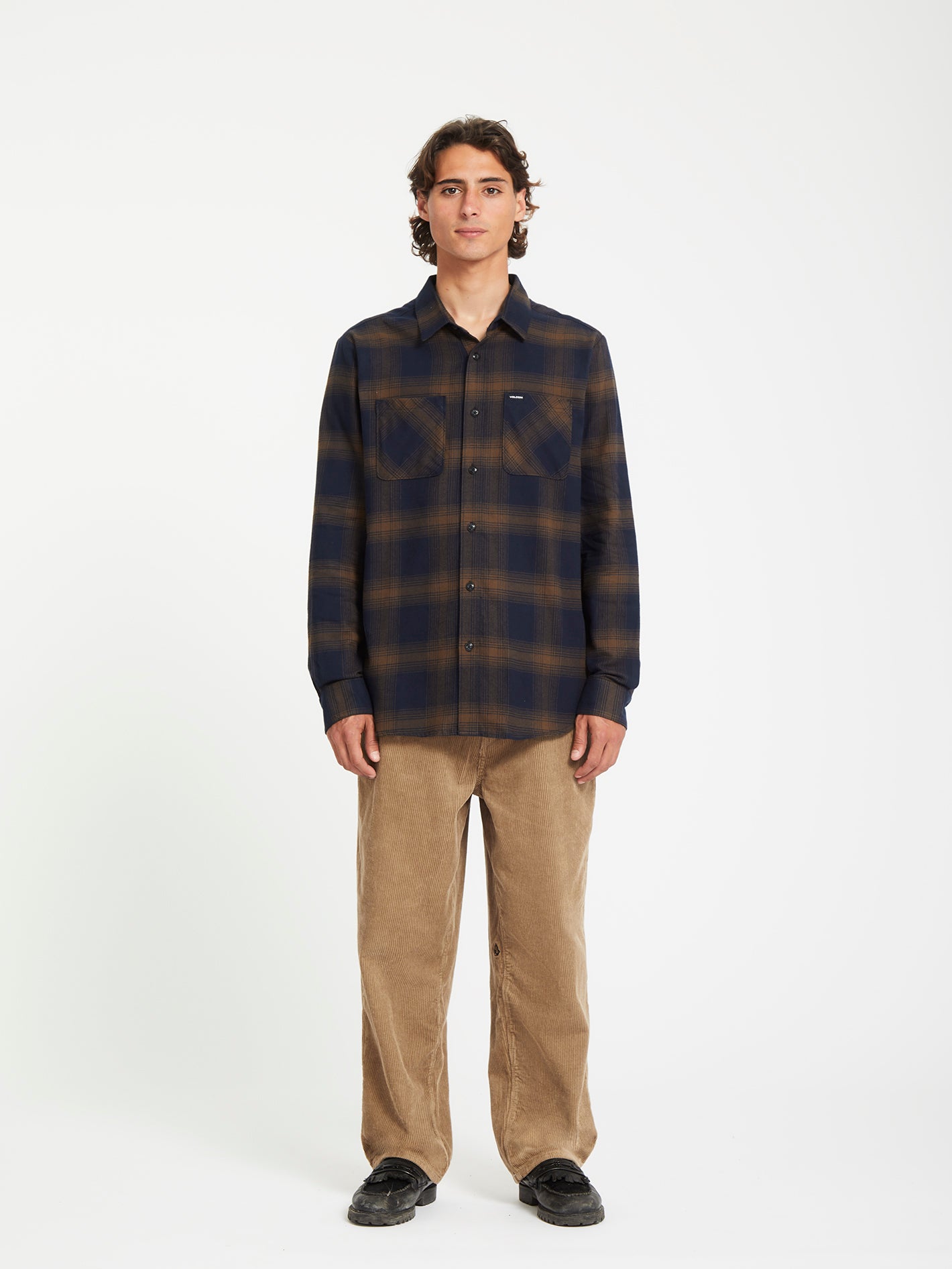 Netastone Flannel Shirt - Dark Earth - Men - Volcom EU – Volcom Europe