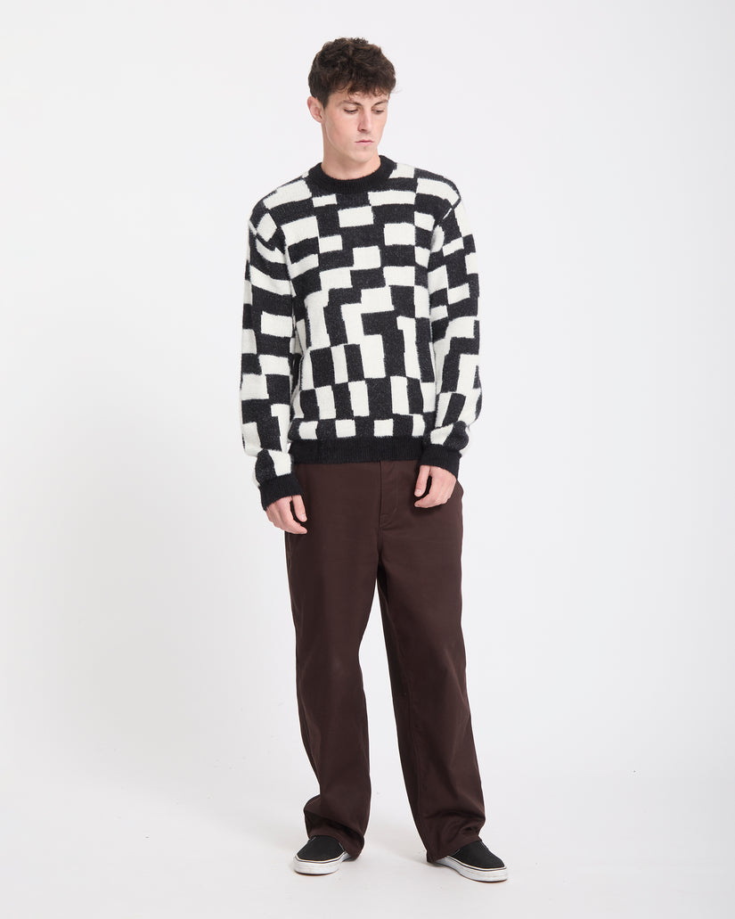 Carrau Check Sweater - Black