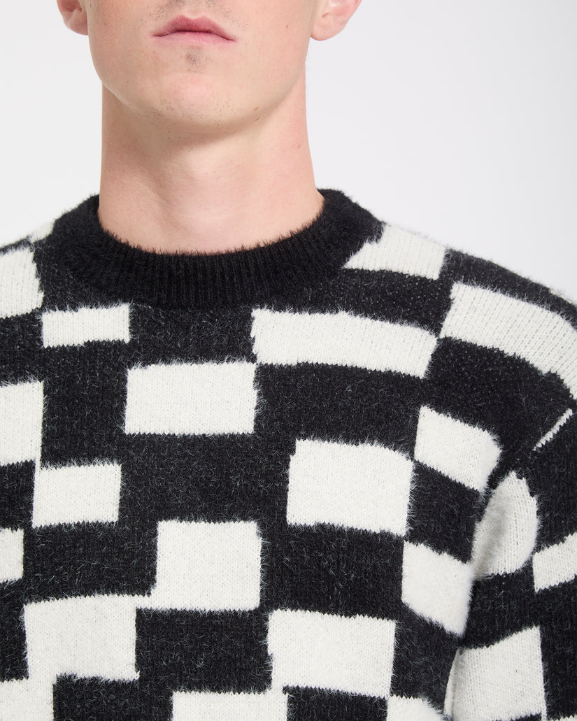 Carrau Check Sweater - Black