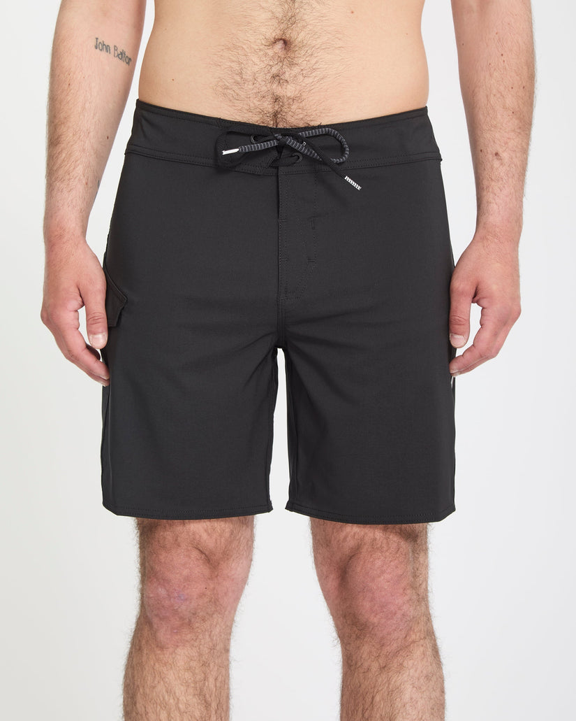 Lido Solid Mod 18" Boardshort - Black