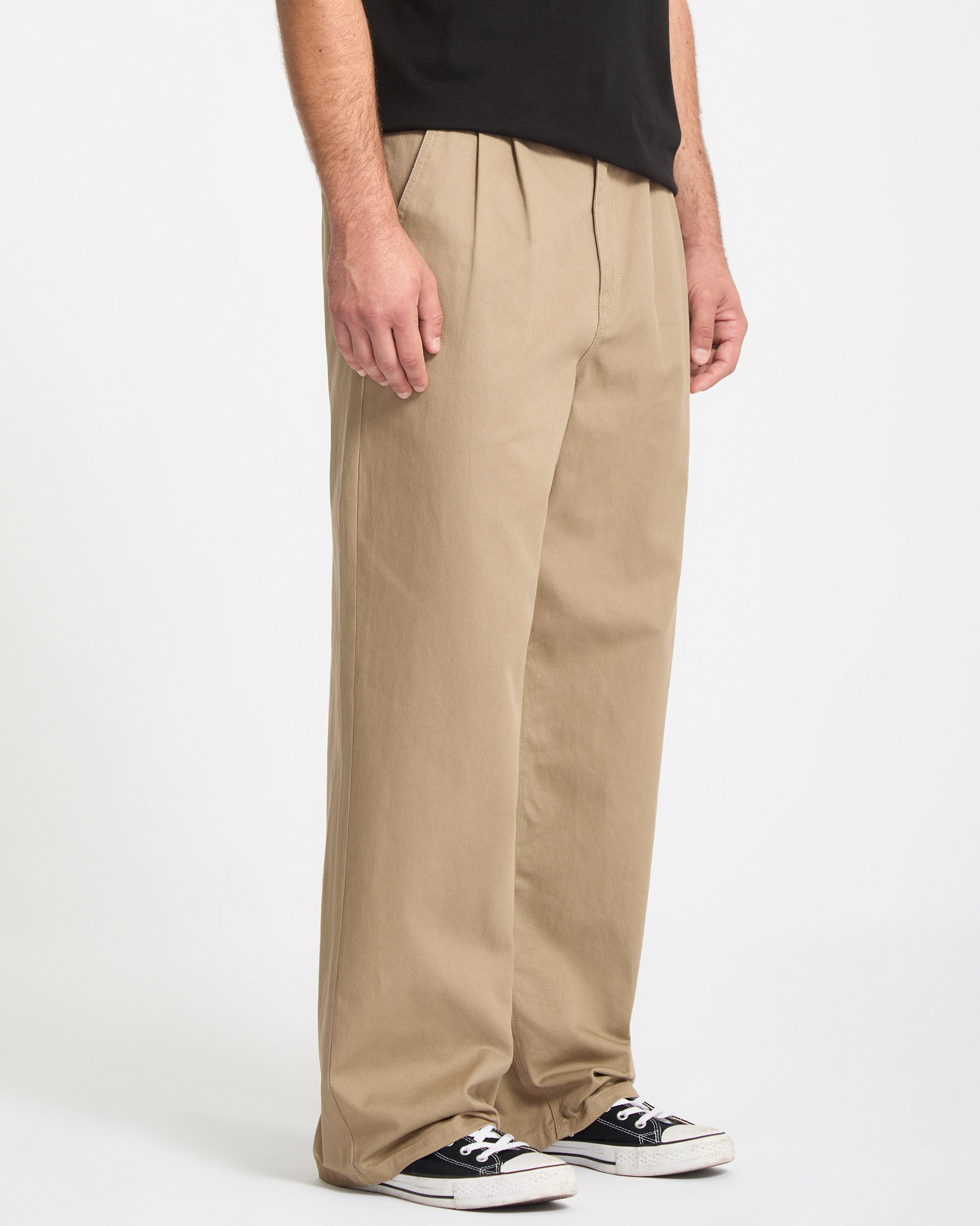 Baggos Pleat Trousers - Khaki - Men - Volcom EU – Volcom Europe