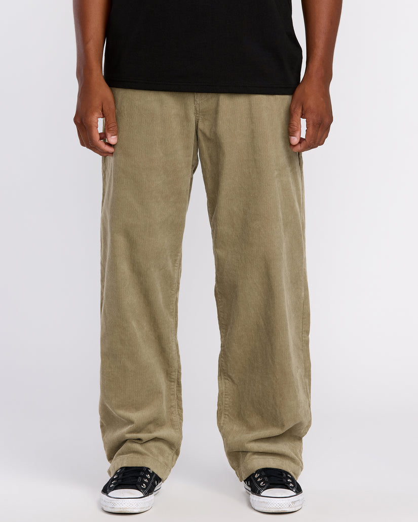 Frickin Loose Tapered Corduroy Trousers Khaki KHAKI 26