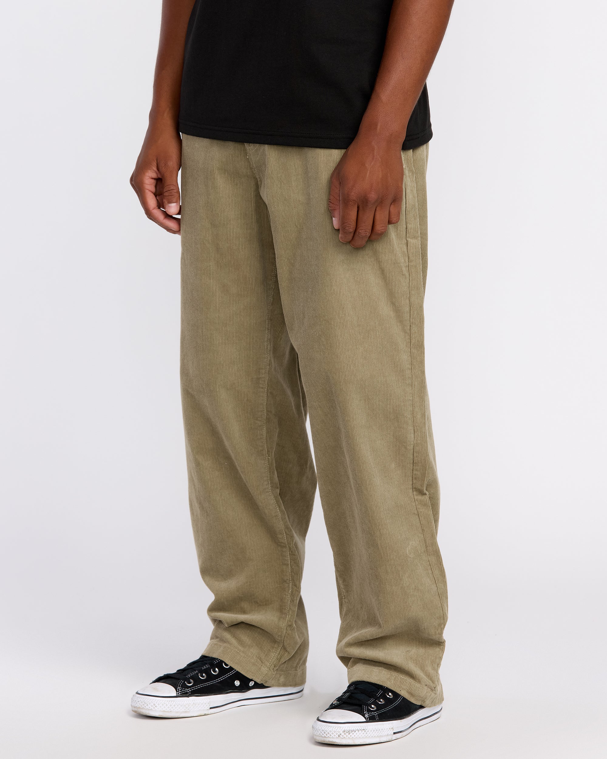 Frickin Loose Tapered Corduroy Trousers - Khaki - Men - Volcom EU