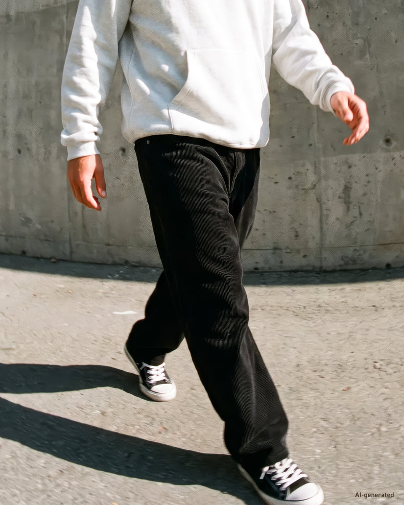 Billow Tapered Corduroy Trousers - Black
