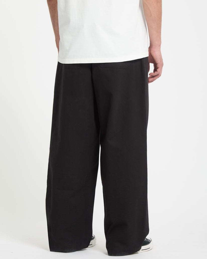Chillow Pleat Elasticated Waist Trousers - Antique Black