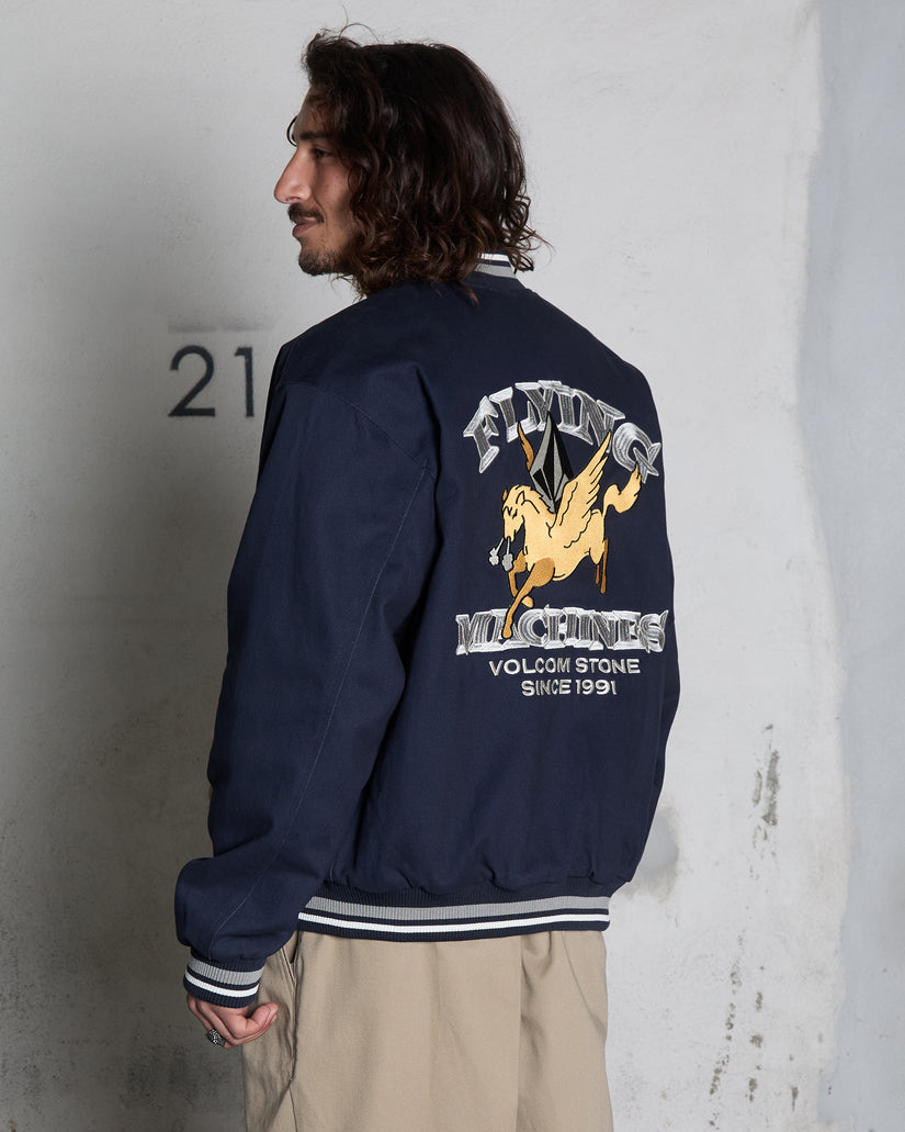 Flying Machines Bomber Jacket - Navy