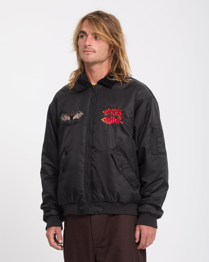 Ozzy Reversible Bomber Jacket - Black