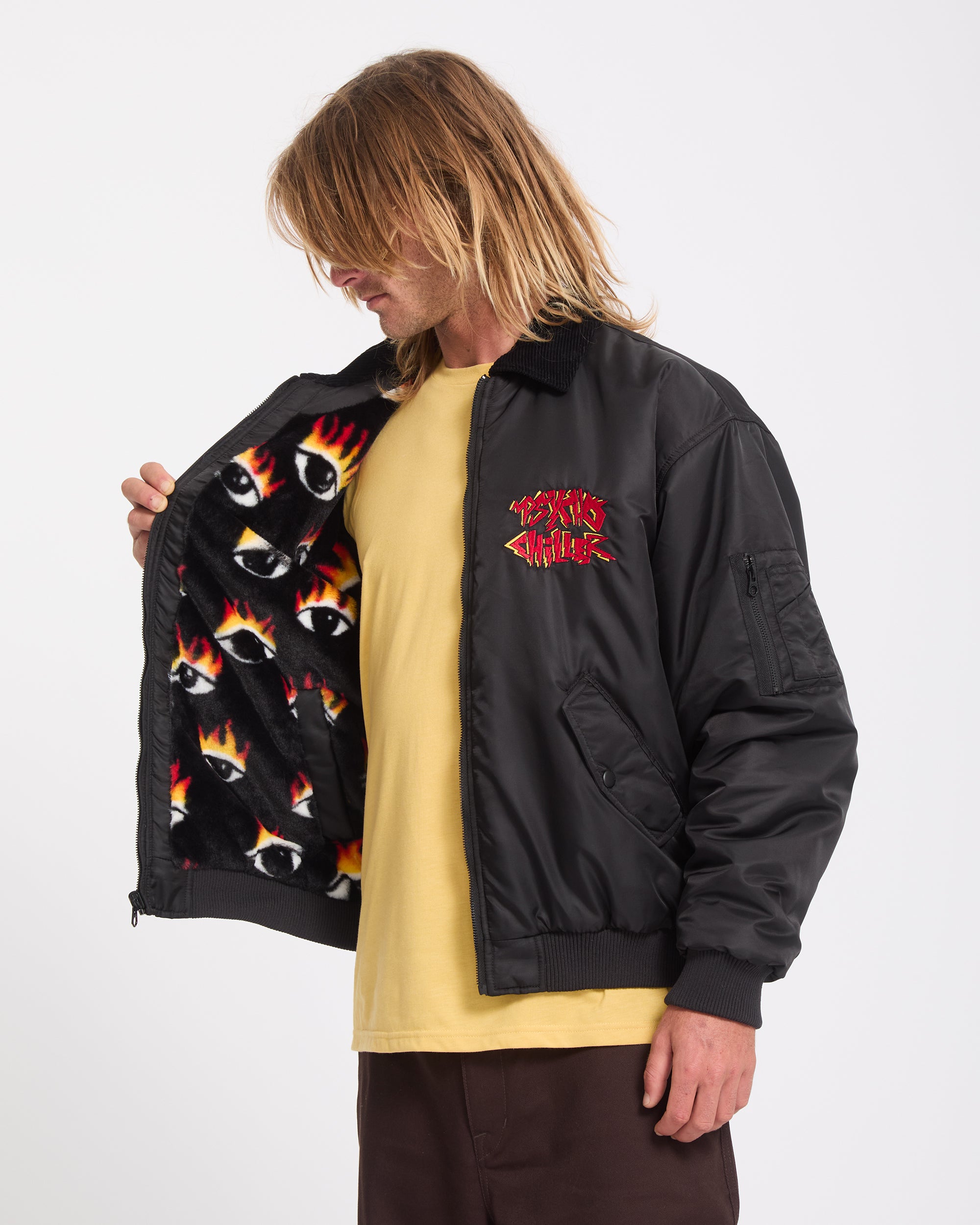 Ozzy Reversible Bomber Jacket - Black - Men - Volcom EU – Volcom
