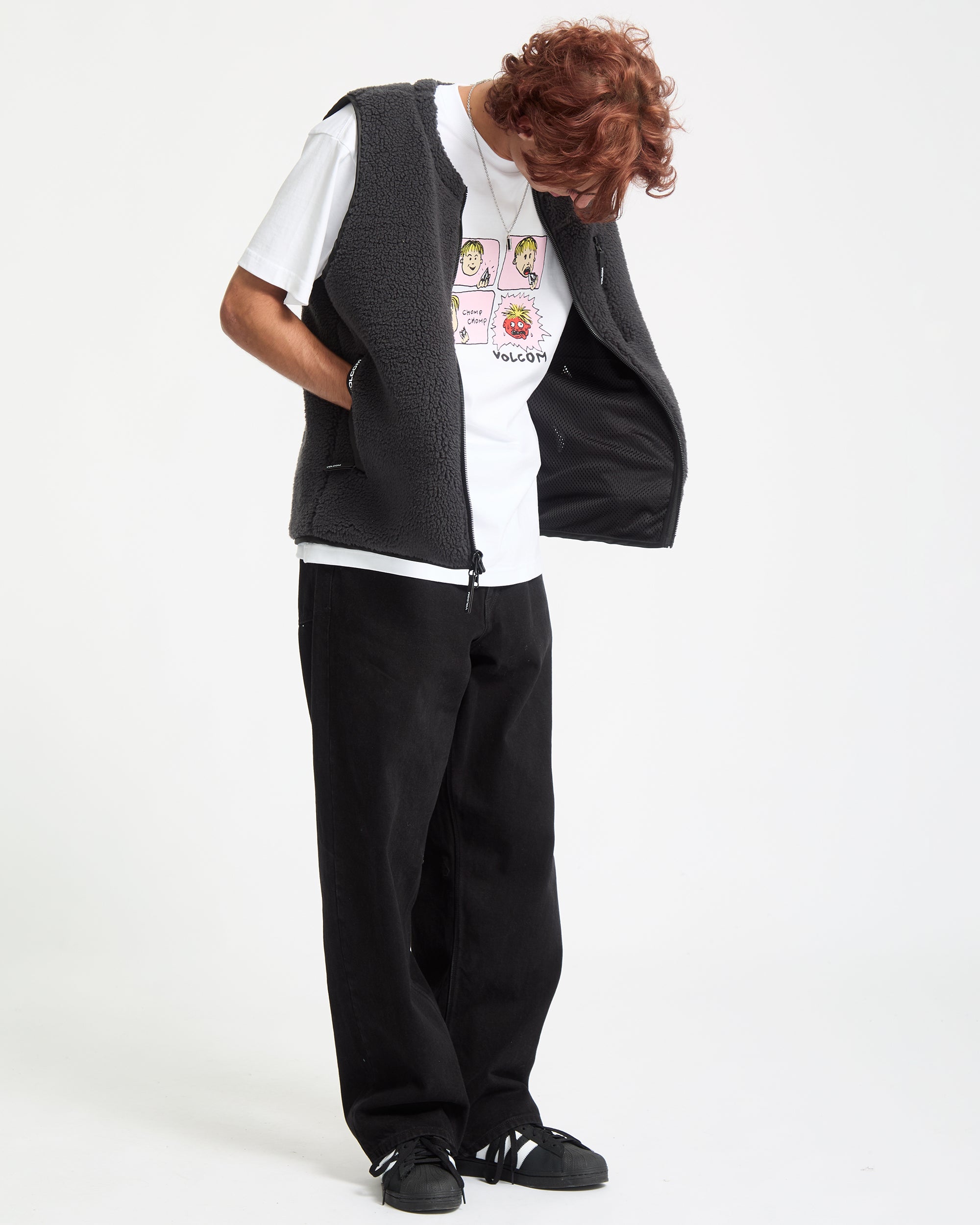 oldcrow ボアベスト　THE BRICKYARD VEST OLD CROW(GLAD HAND) CROW (オールドクロウ) ボア ベスト THE