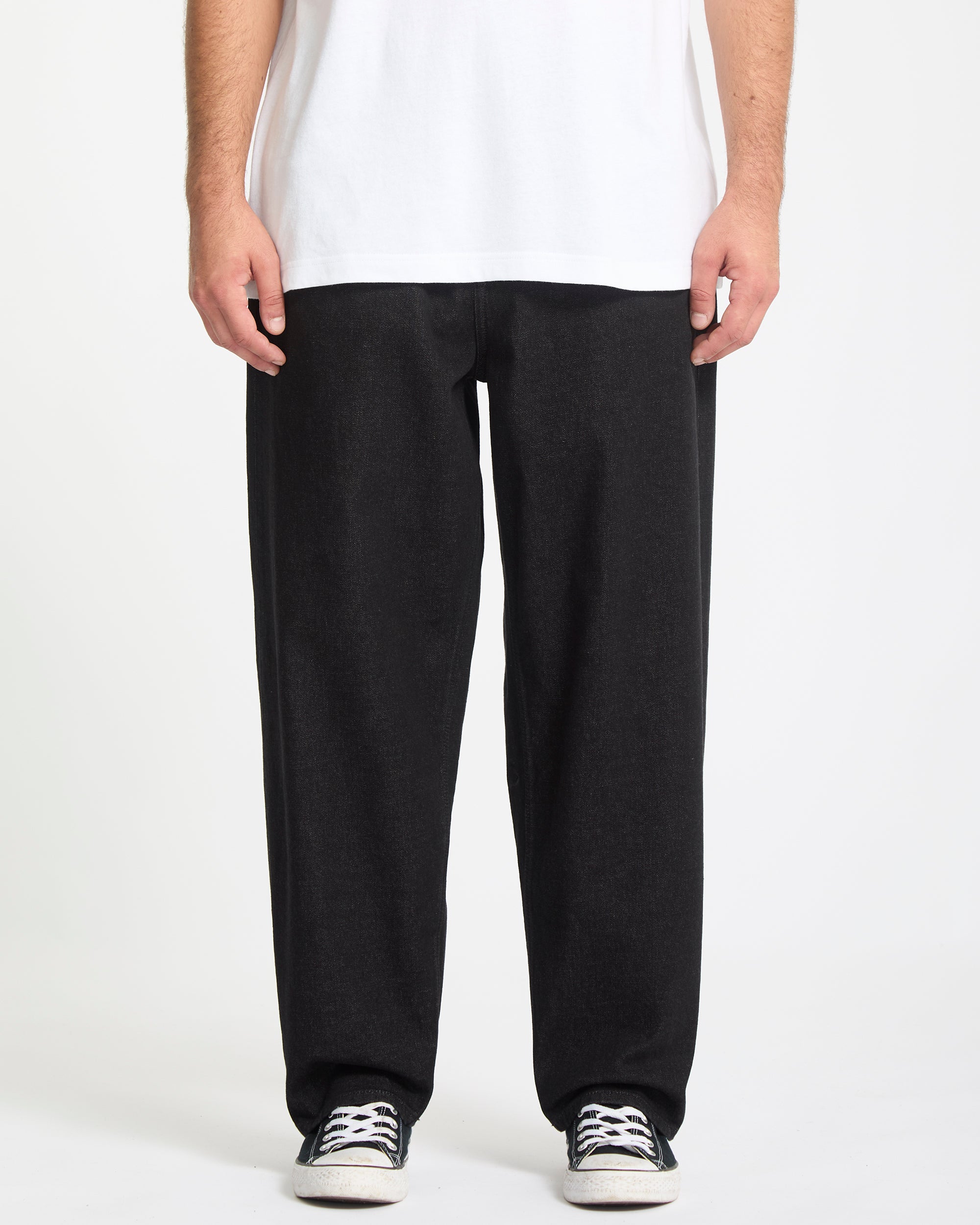 Freazy Loose Elasticated Waist Jeans - Black Wash - Men - Volcom