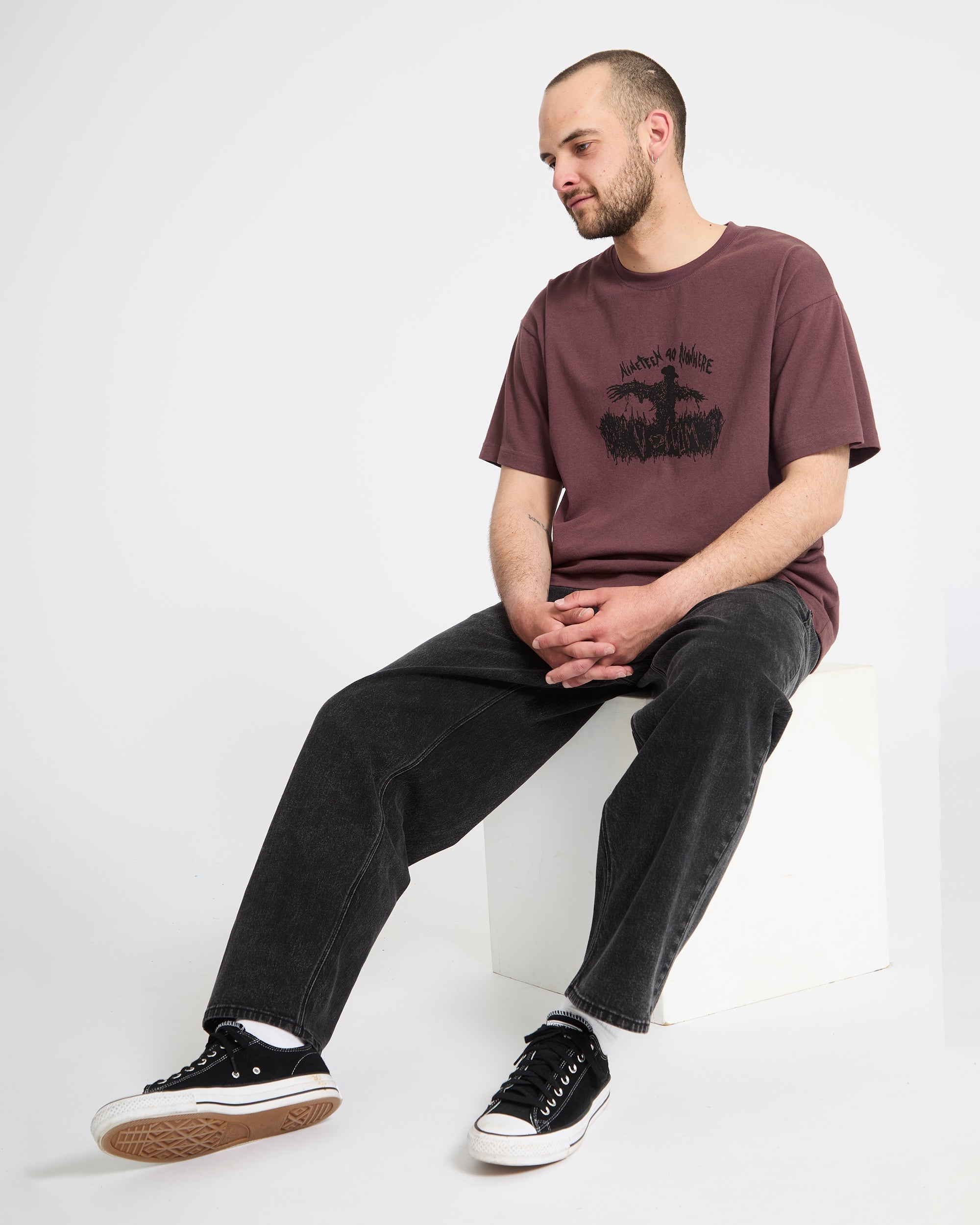 Freazy Loose Elasticated Waist Jeans - Blackity Black - Men