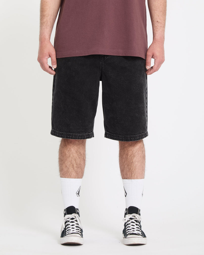 Freazy 22" Denim Elasticated Waist Short - Blackity Black