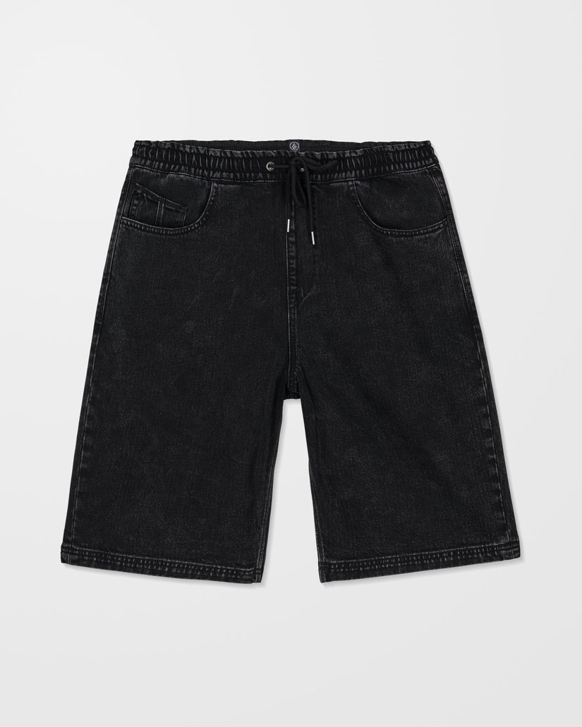 Freazy 22" Denim Elasticated Waist Short - Blackity Black