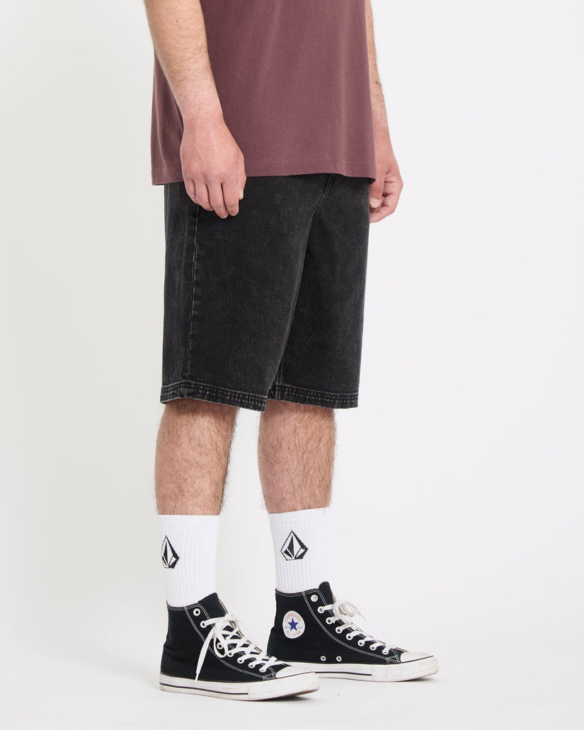 Freazy 22" Denim Elasticated Waist Short - Blackity Black