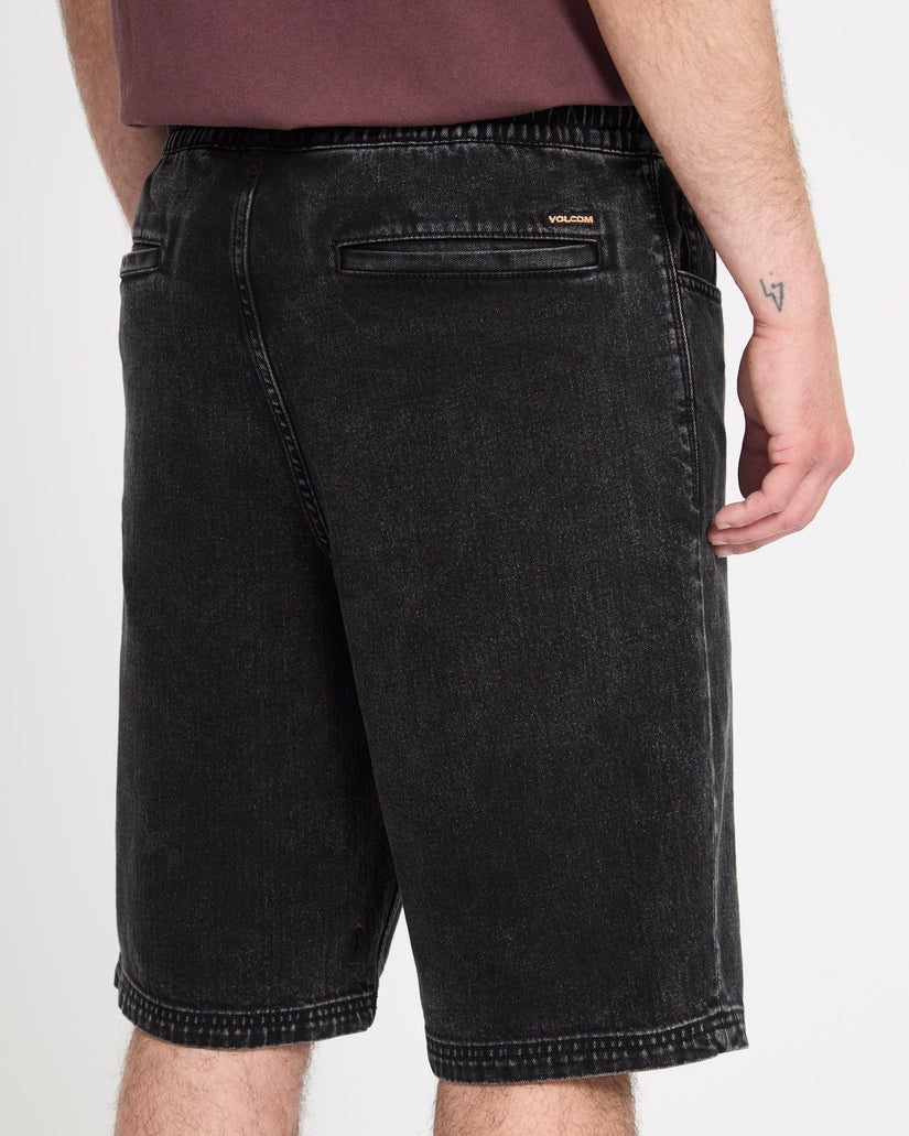 Freazy 22" Denim Elasticated Waist Short - Blackity Black