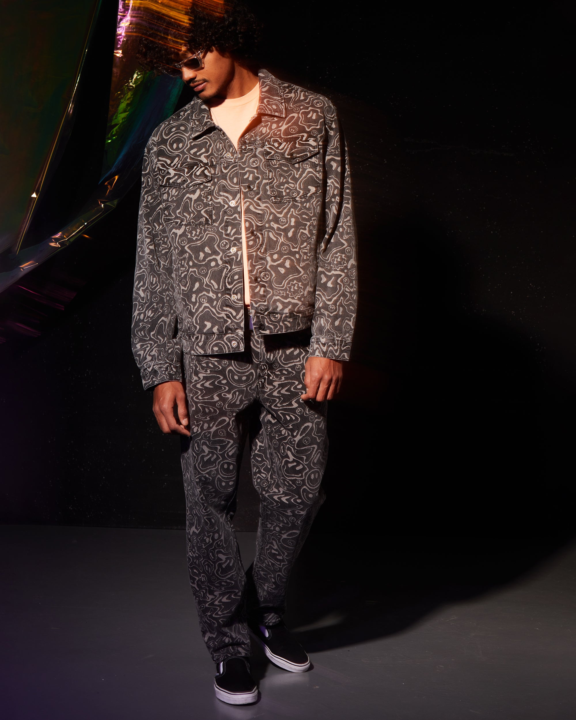 ジャケット・アウター DIRK BIKKEMBERGS Y2K Knit Switch Riders Filip Rygalski Denim Jacket - BLACK PRINT - Volcom EU – Volcom Europe