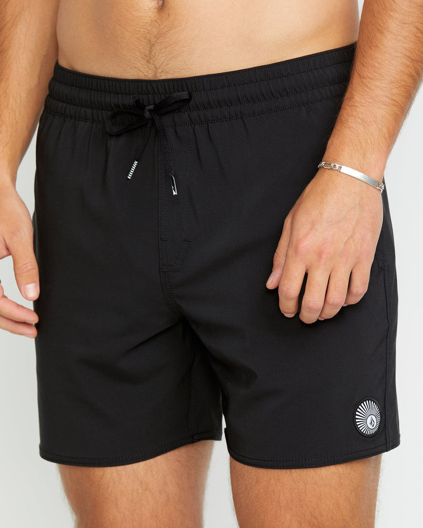 Lido Solid Trunk 16" Boardshort - Black