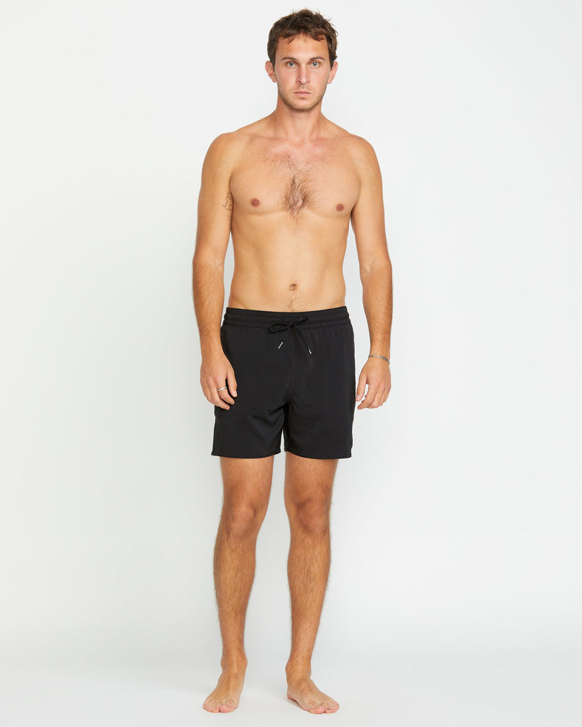 Lido Solid Trunk 16" Boardshort - Black