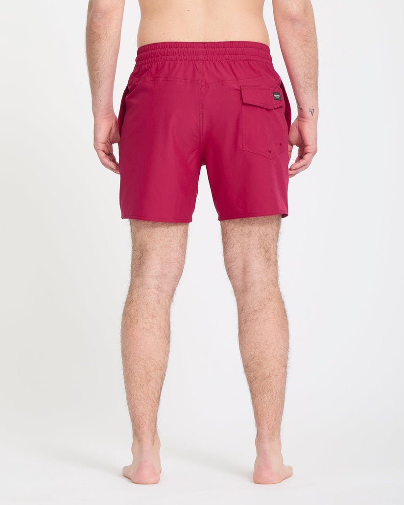 Lido Solid Trunk 16" Boardshort - Sangria