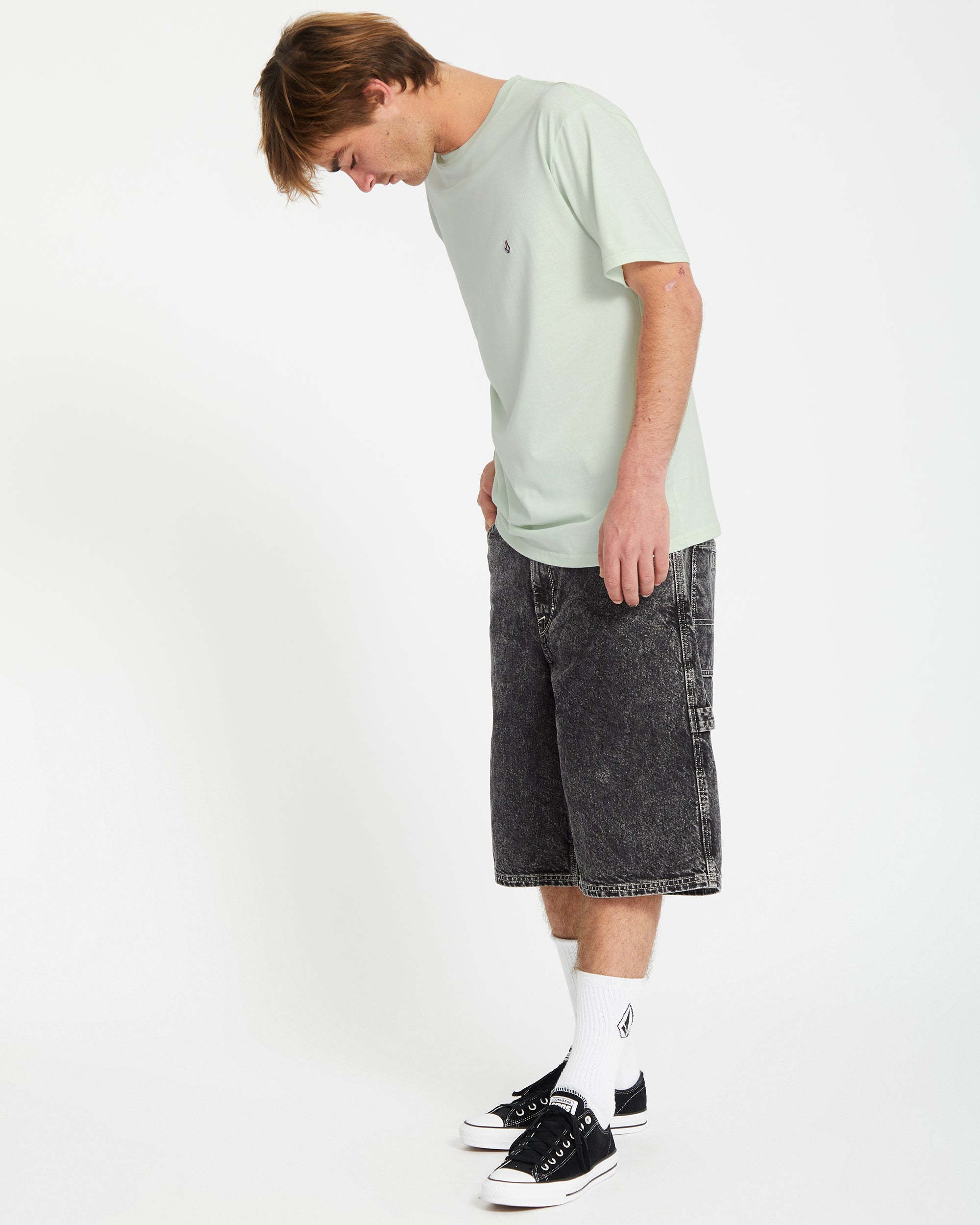 Volcom Baumwoll-T-Shirt In Grau | Mit Gesticktem Logo & Klassischer Passform – 100% Bio-Baumwolle