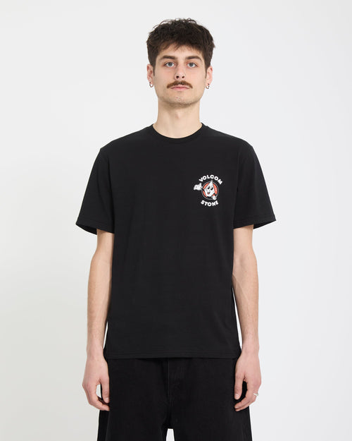 T-shirt Volcom Homme XL - Marron/gris - Manches Courtes - Graphique Spell Out Skateur