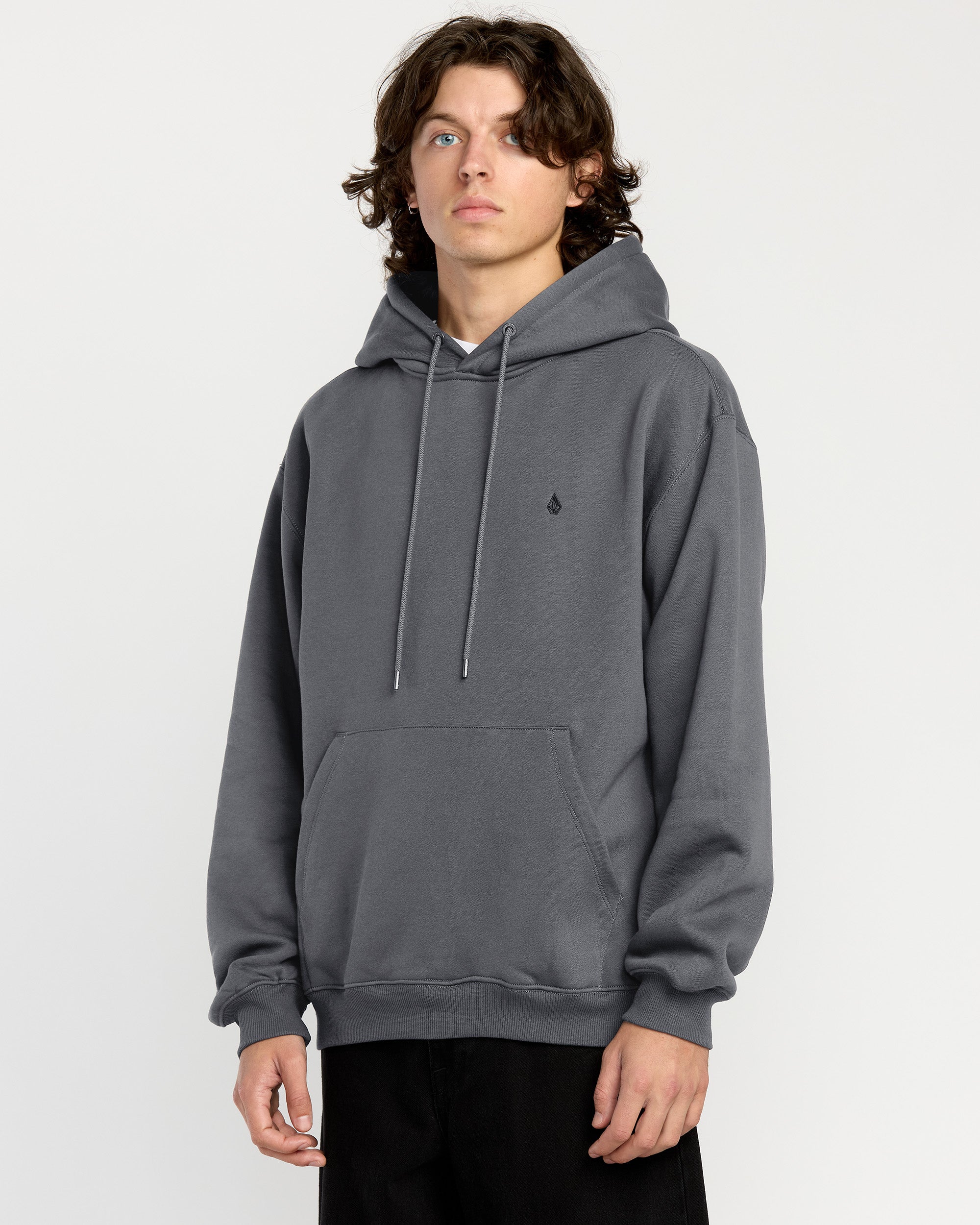 STONE  ダークグレー パーカー Single Stone Hoodie - Asphalt Black - Men - Volcom EU – Volcom Europe