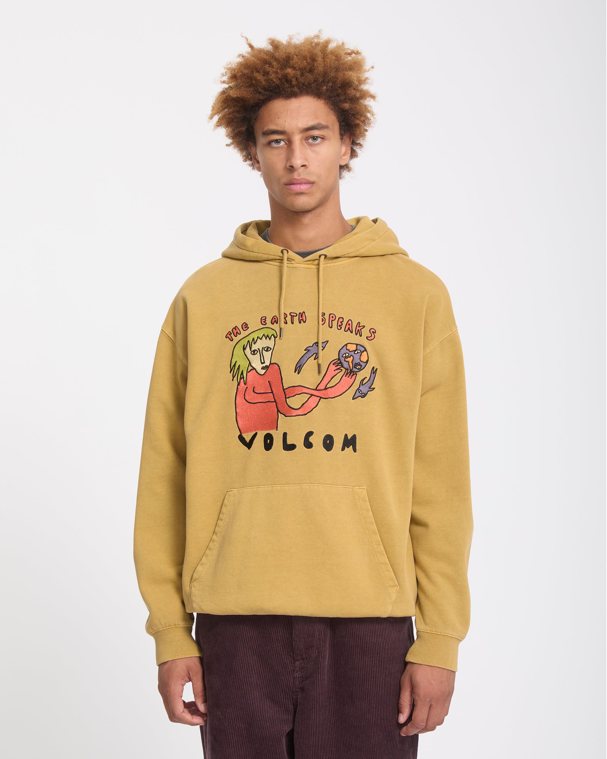Earth Speaks Hoodie - Mustard - Men - Volcom EU – Volcom Europe