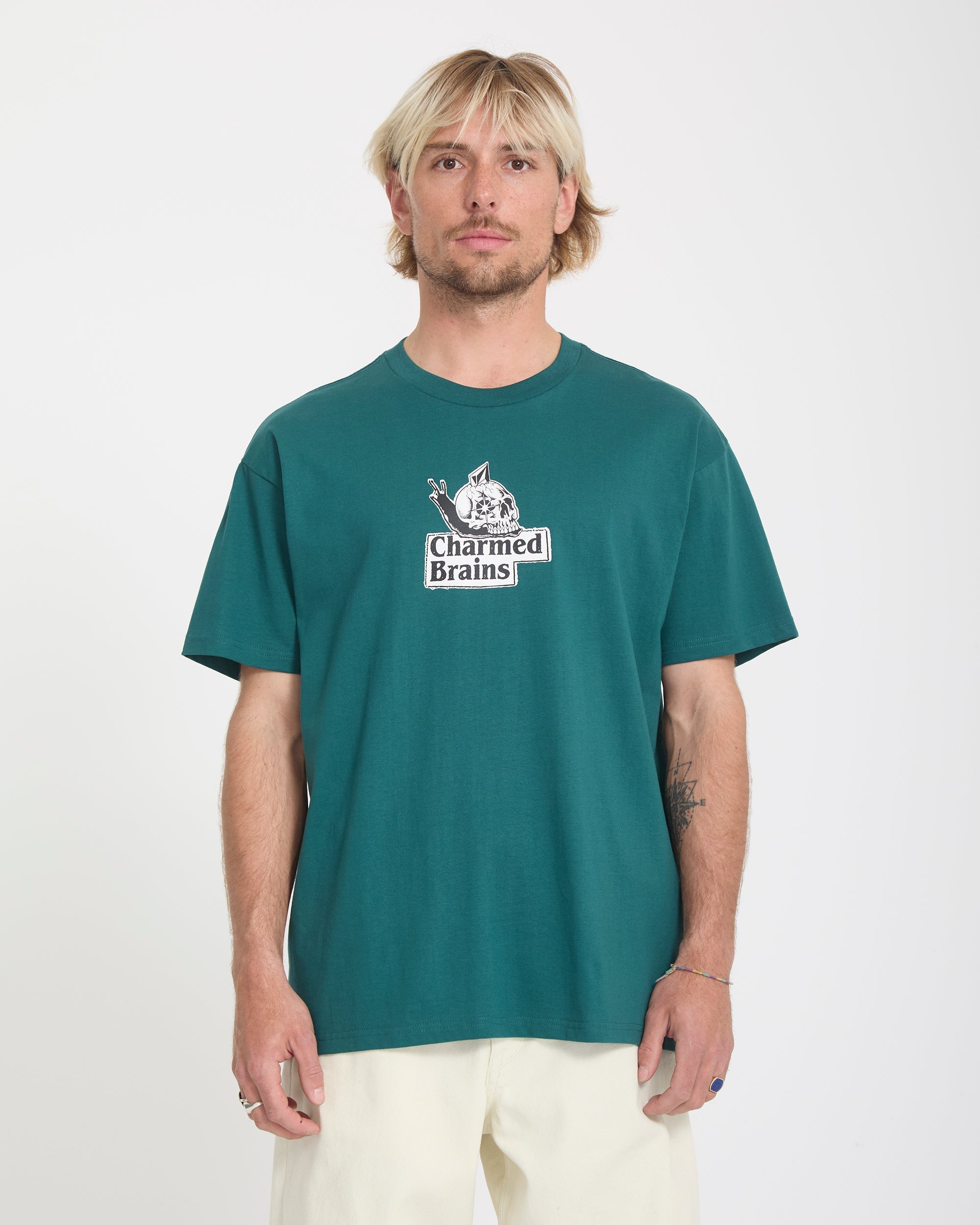 Charmed Brains T-Shirt - Rifle Green - Men - Volcom EU – Volcom Europe