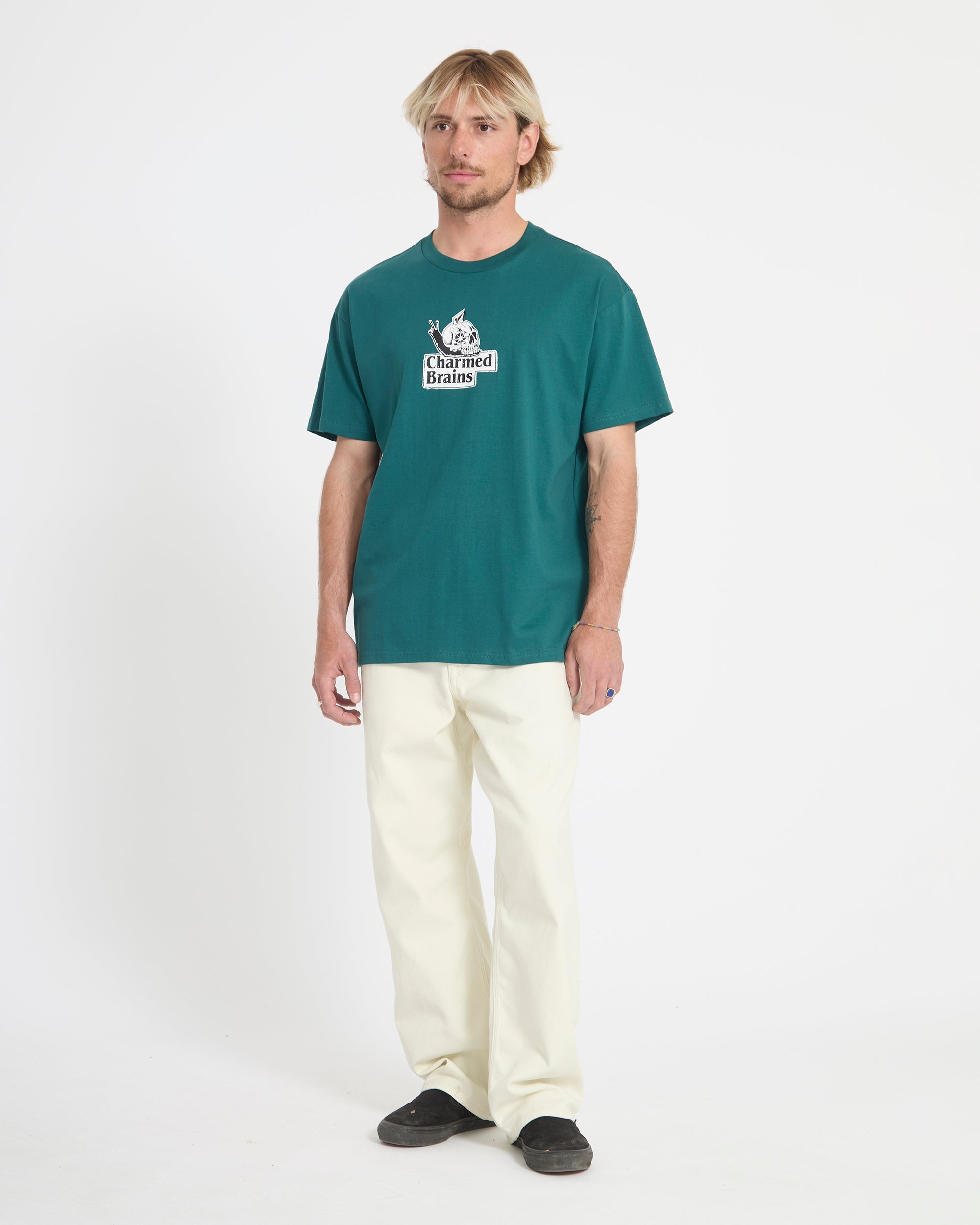 Charmed Brains T-Shirt - Rifle Green - Men - Volcom EU – Volcom Europe