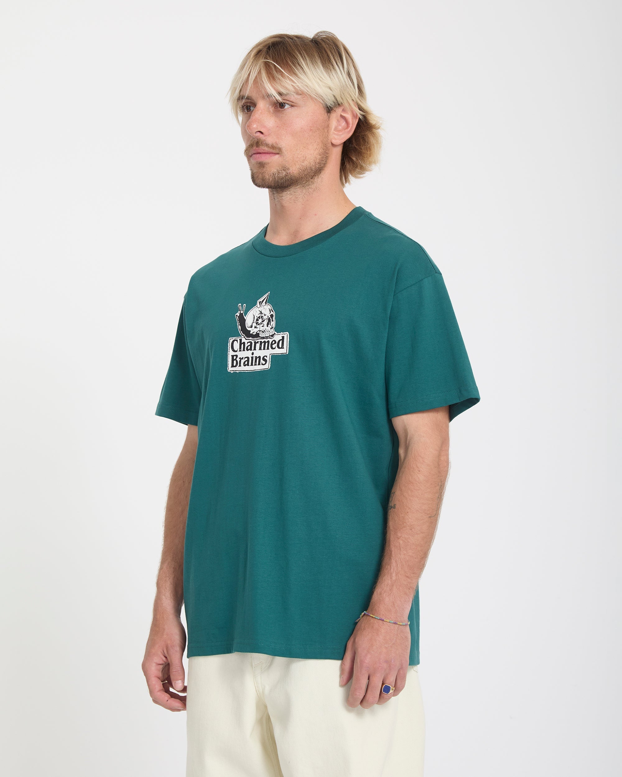 Charmed Brains T-Shirt - Rifle Green - Men - Volcom EU – Volcom Europe