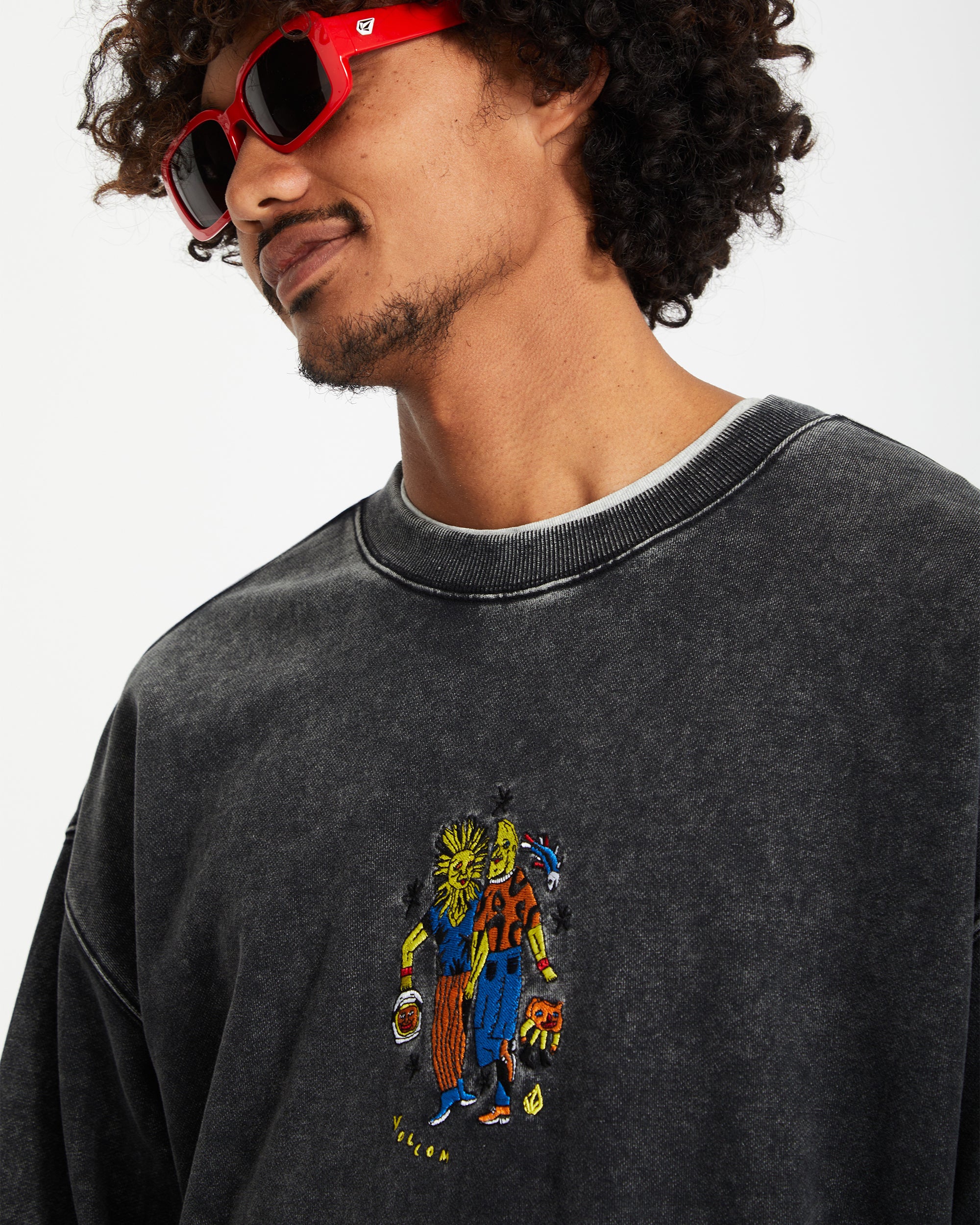 Bob Mollema Sweatshirt - LIGHT ACID BLACK - Volcom Europe Bob Mollema Sweatshirt - LIGHT ACID BLACK - Volcom Europe