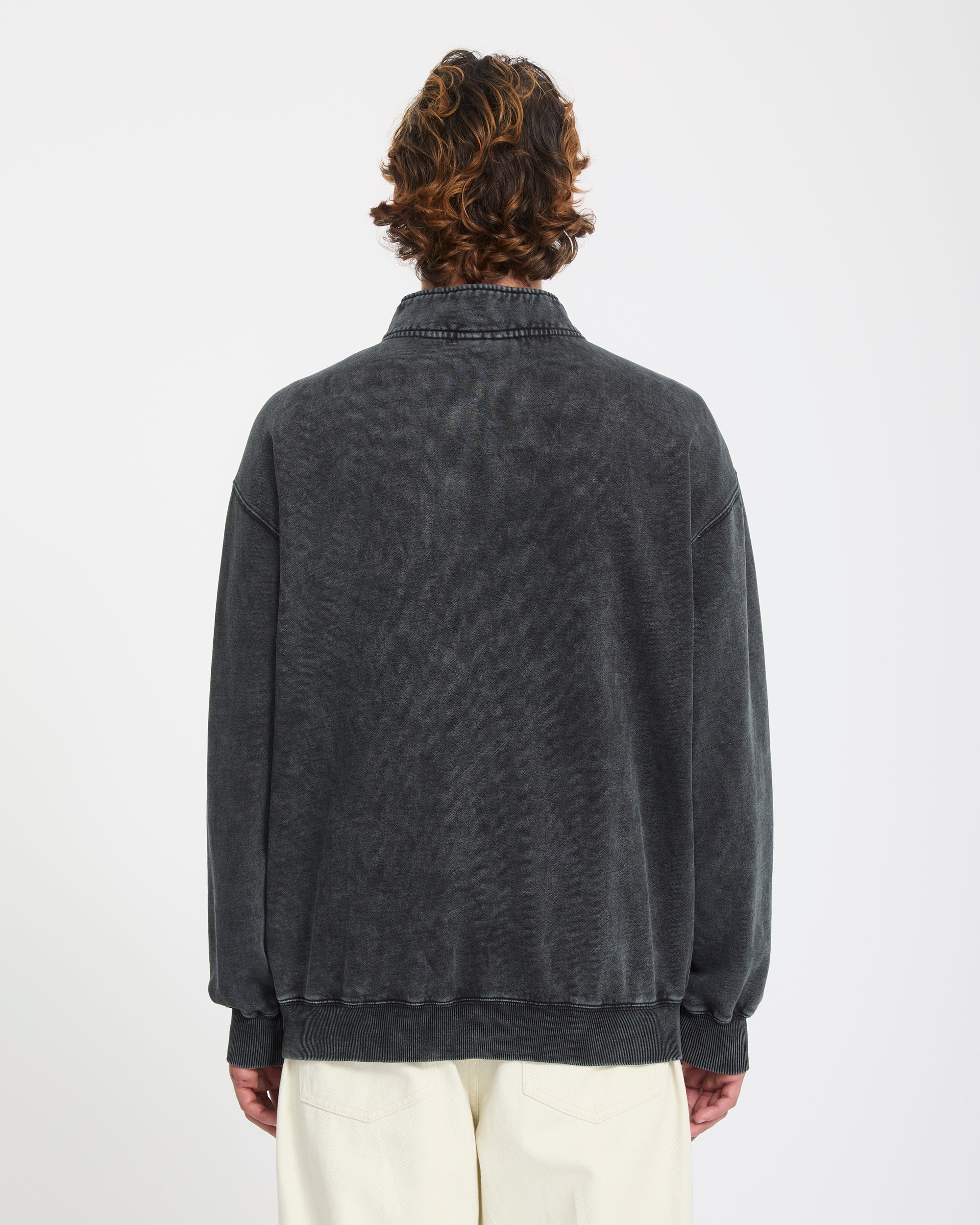 Single Stone Quarter Zip Sweatshirt - Light Acid Black - Men