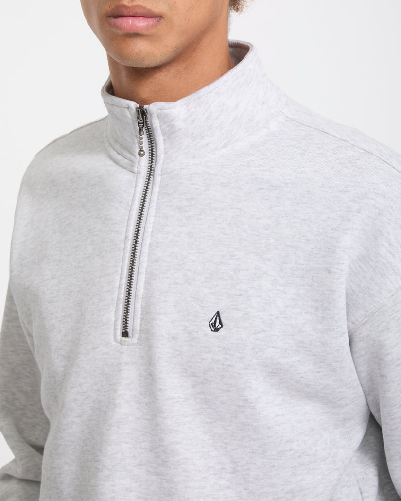 Single Stone Quarter Zip Sweatshirt - Bone Heather
