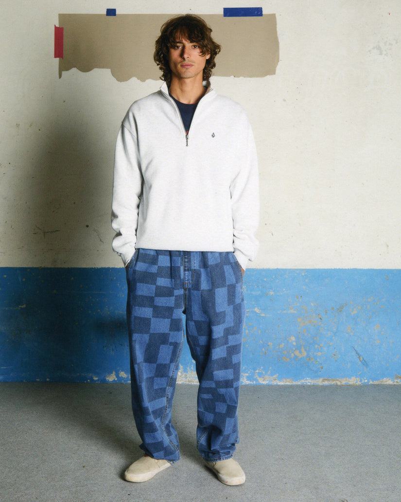 Single Stone Quarter Zip Sweatshirt - Bone Heather