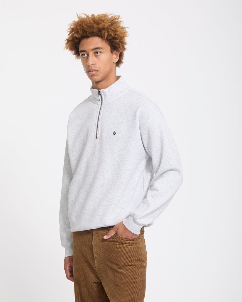Single Stone Quarter Zip Sweatshirt - Bone Heather