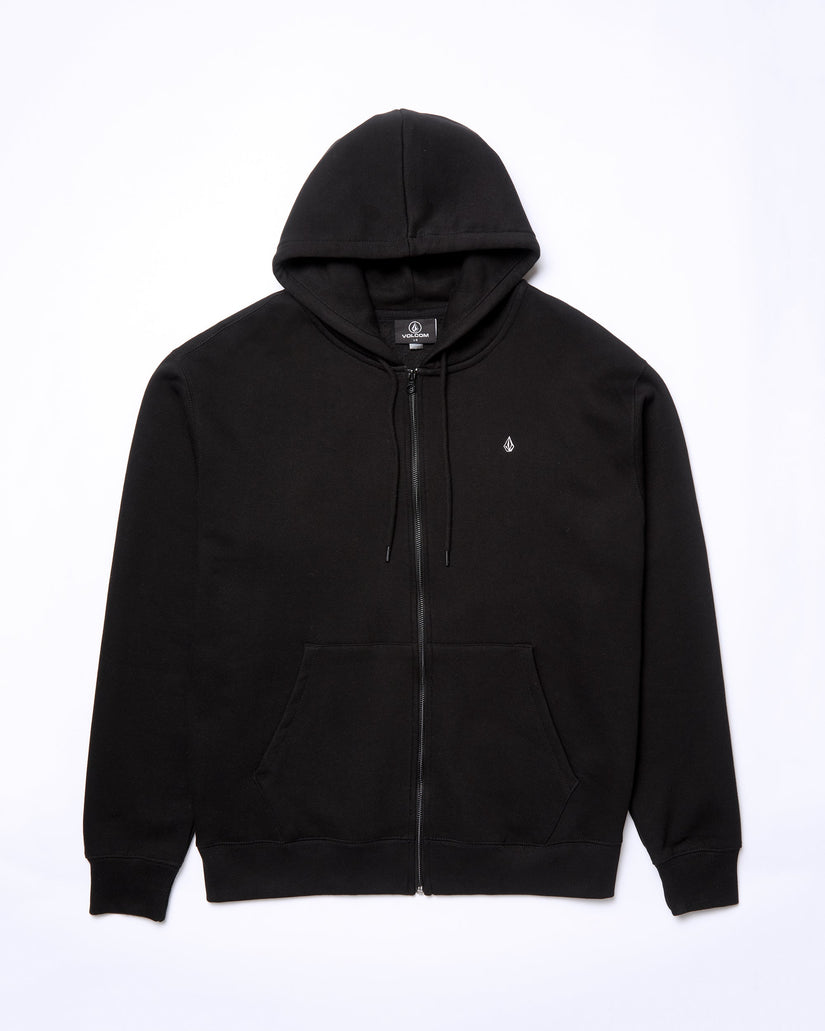 Single Stone Full Zip Hoodie - BLACK