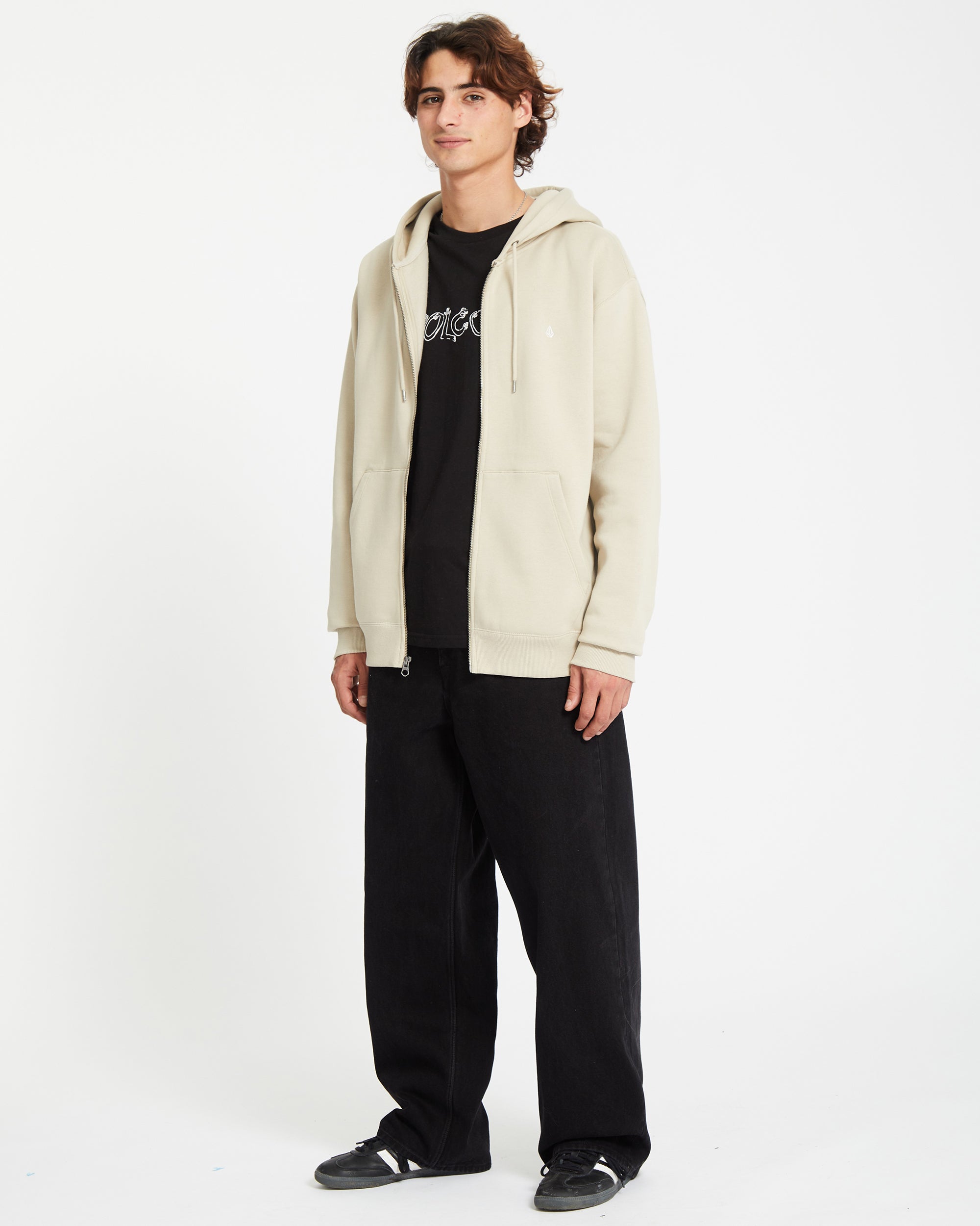 Single Stone Full Zip Hoodie - LIGHT KHAKI - Men - Volcom Europe