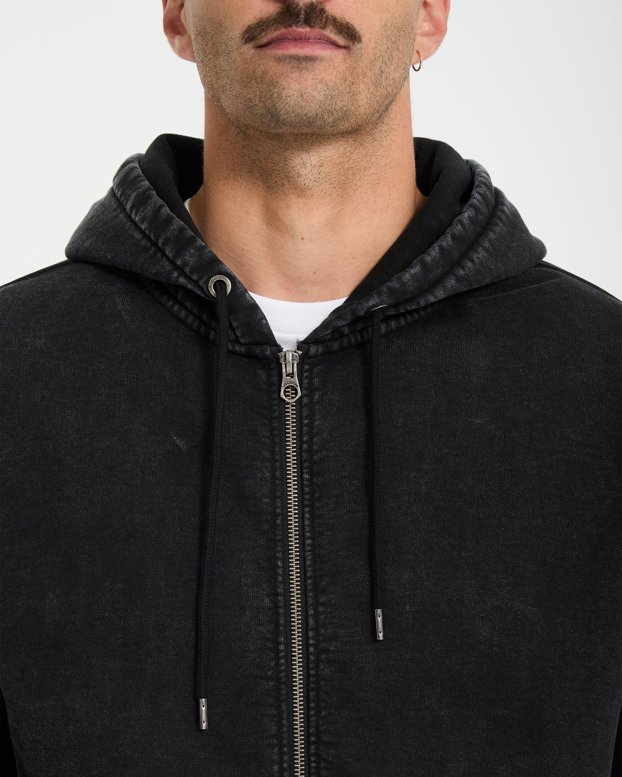 Die By The Stone Full Zip Hoodie - Light Acid Black - Men - Volcom