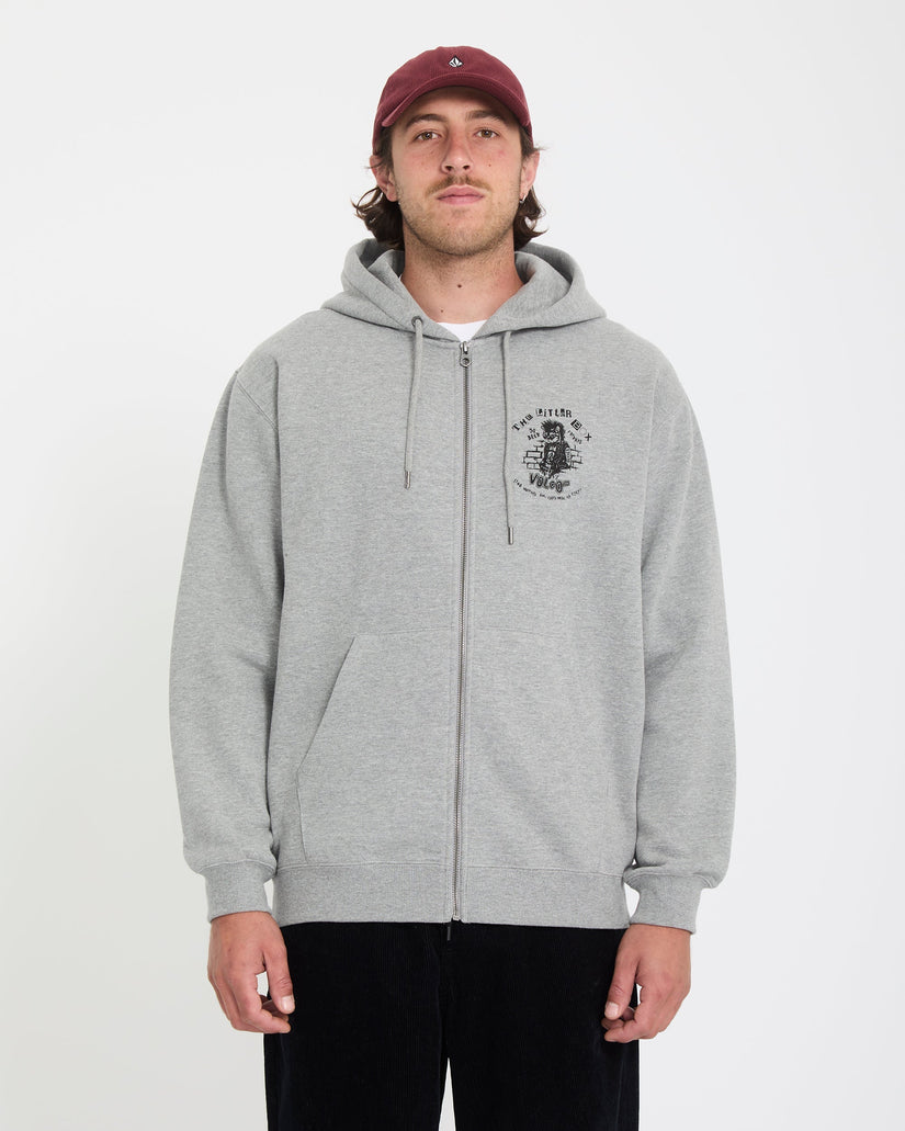 Catastrophy Full Zip Hoodie - Heather Grey