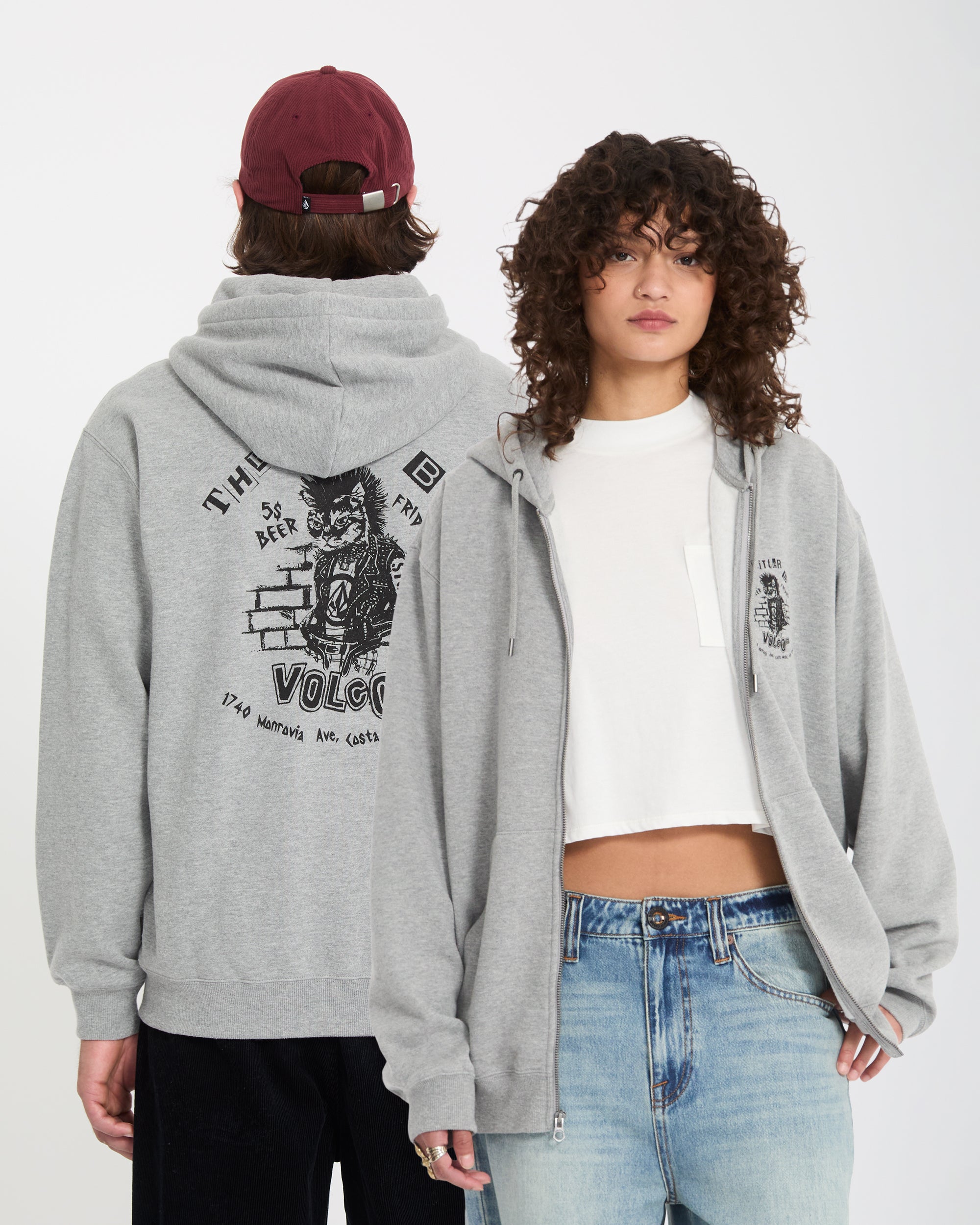 Catastrophy Full Zip Hoodie - Heather Grey - Men - Volcom EU