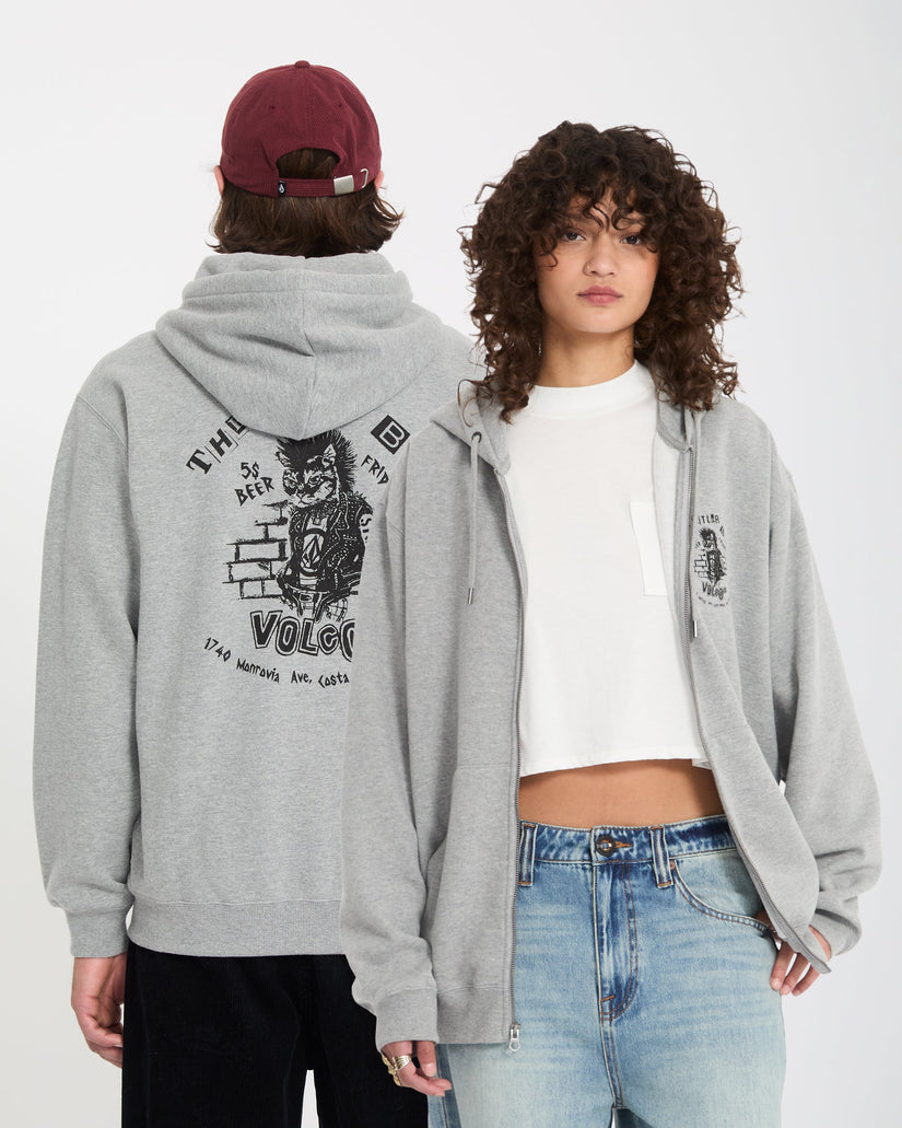 Catastrophy Full Zip Hoodie - Heather Grey