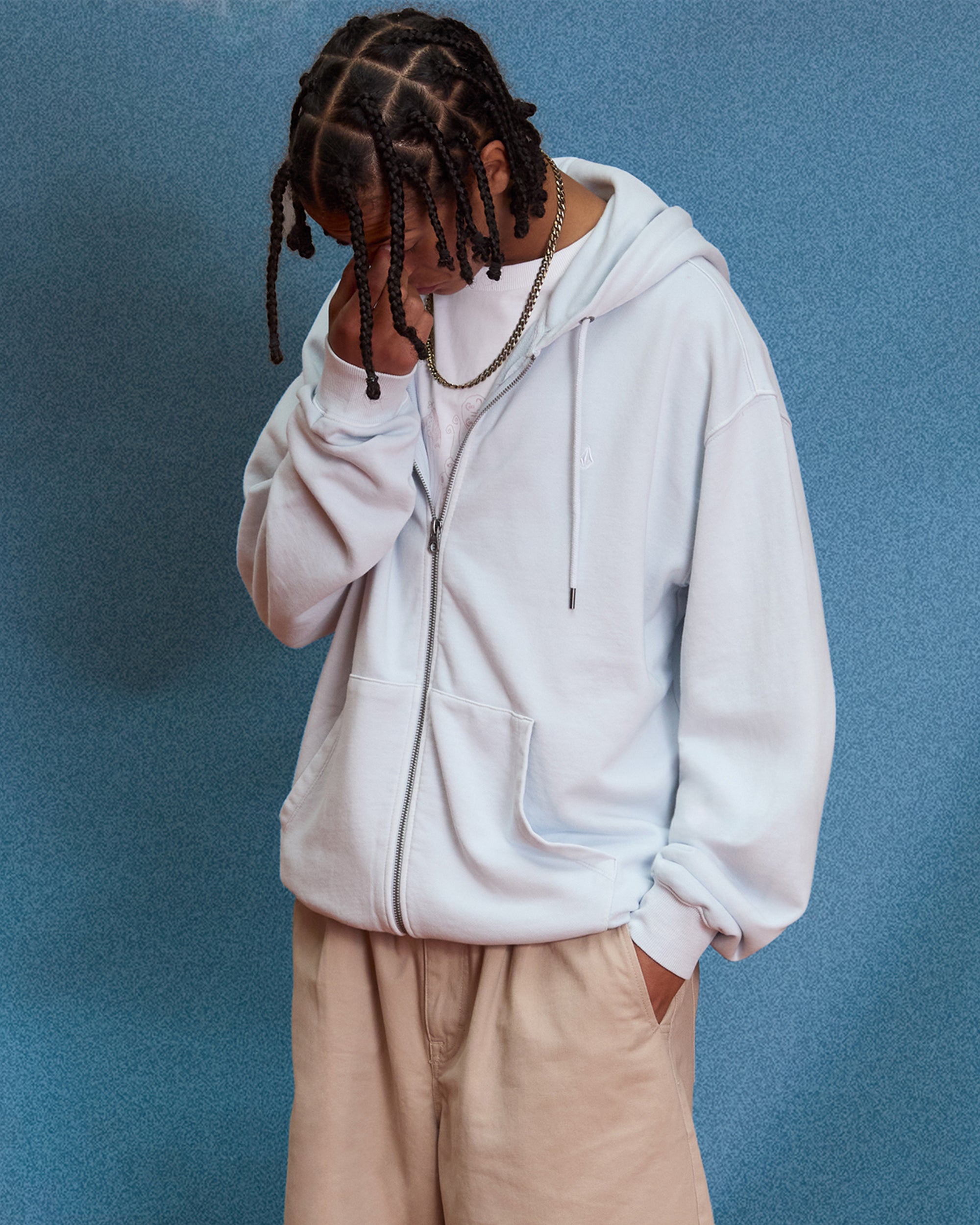 Single Stone Full Zip Hoodie - Light Blue Acid - Men - Volcom EU
